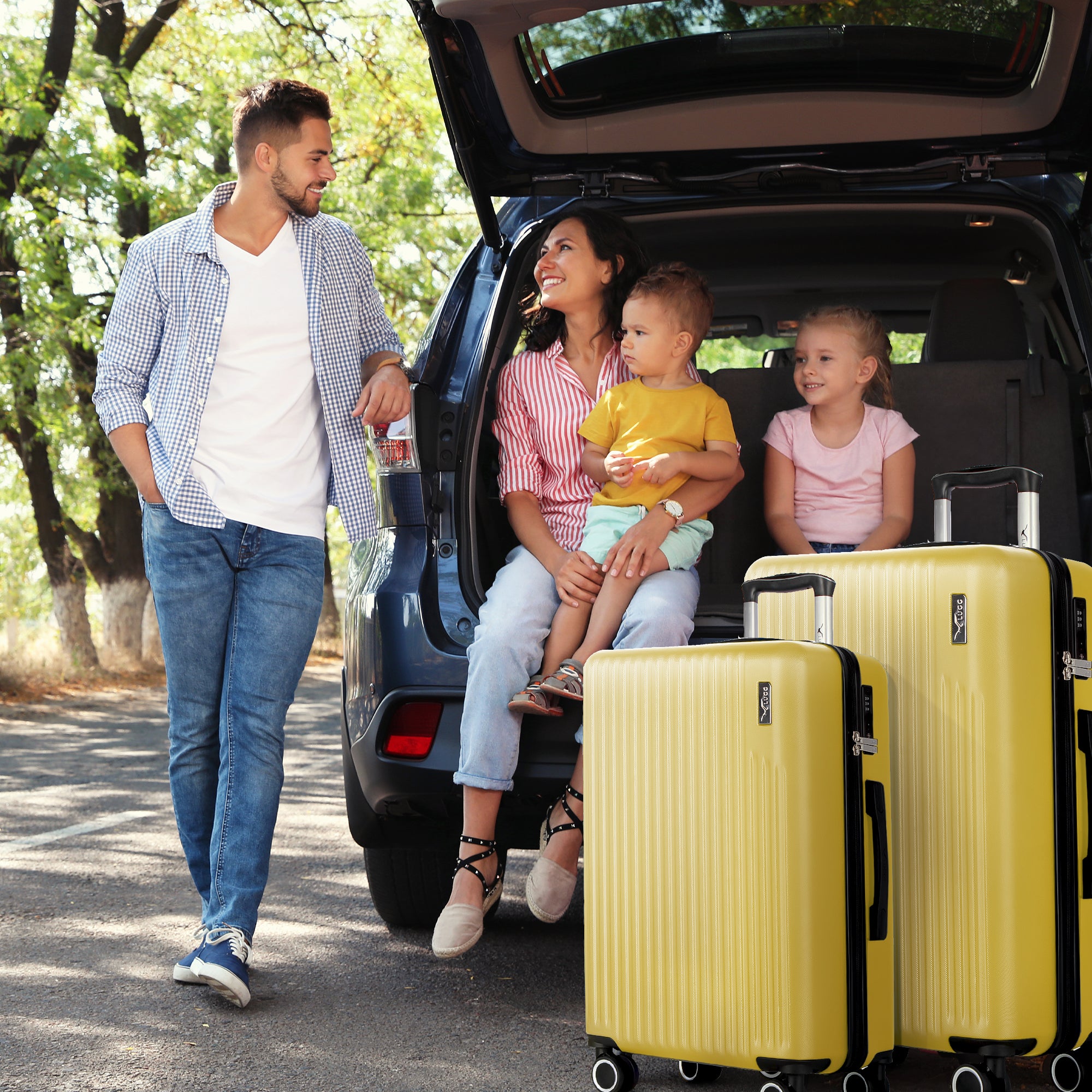 Vacay 20” Suitcase ABS Luggage with TSA Indent Lock, Aluminium Trolley Handle, 360° Spinner Wheels - Airline Compatible (55 x 35 x 23cm) - Citrine (Clearance)