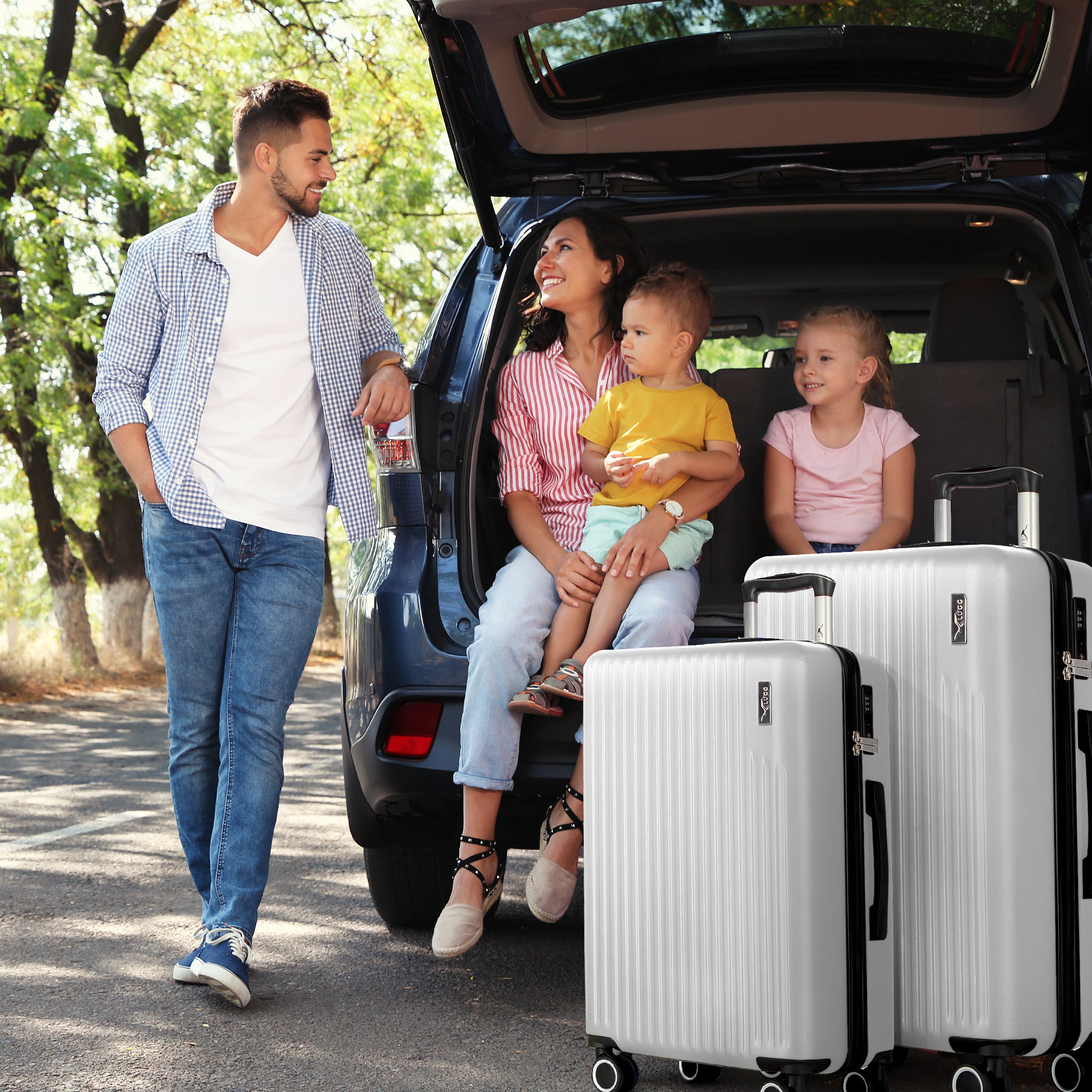 Vacay 20” Suitcase ABS Luggage with TSA Indent Lock, Aluminium Trolley Handle, 360° Spinner Wheels - Airline Compatible (55 x 35 x 23cm) - Pearl