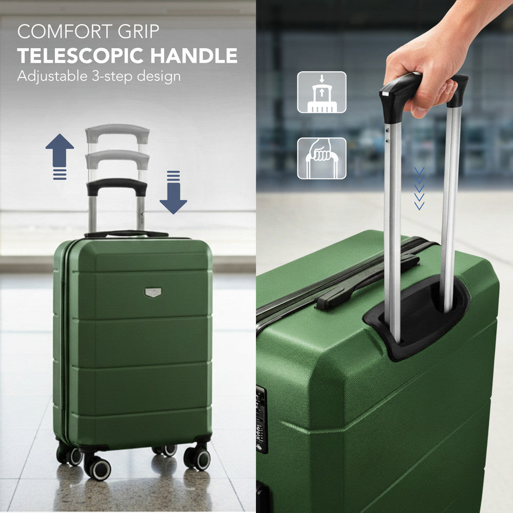 Jetset 20" Cabin Suitcase - 55 x 35 x 23cm in Army Green