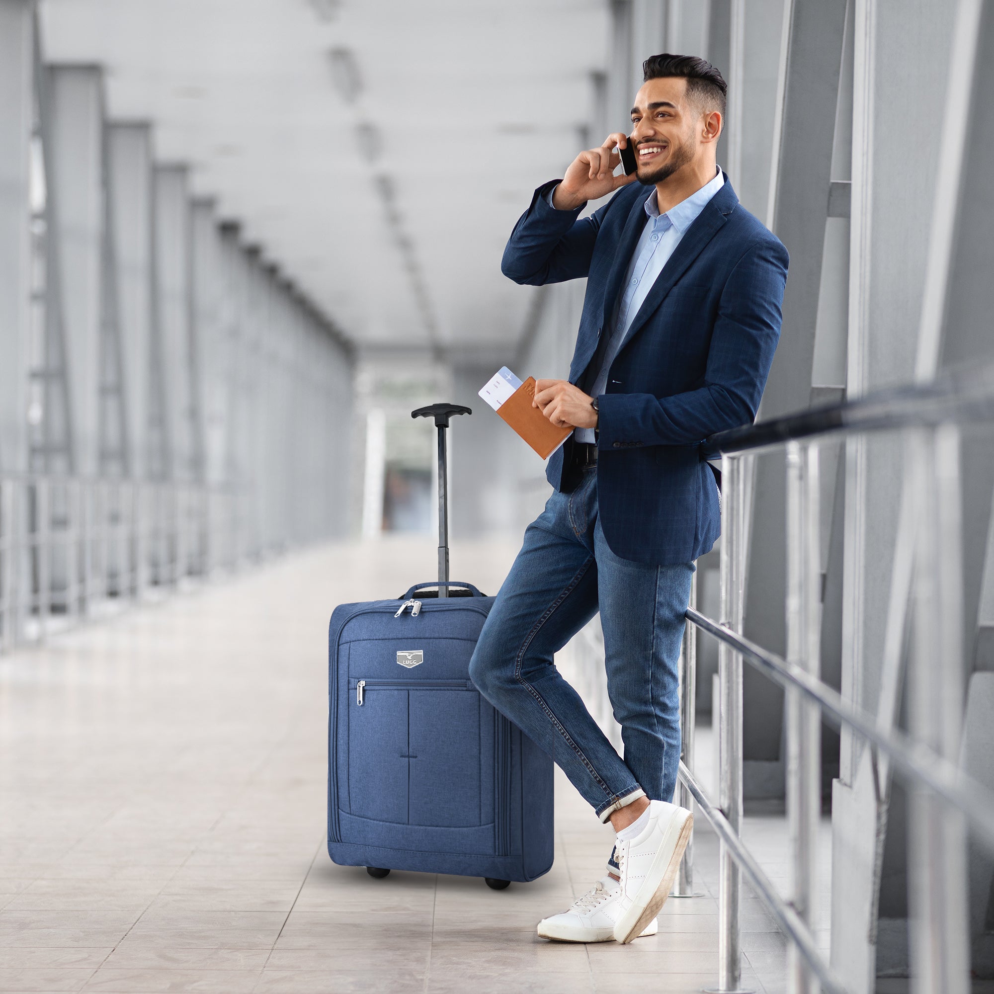 Cabin Approved Lightweight Travel Bag with Wheels - Blue