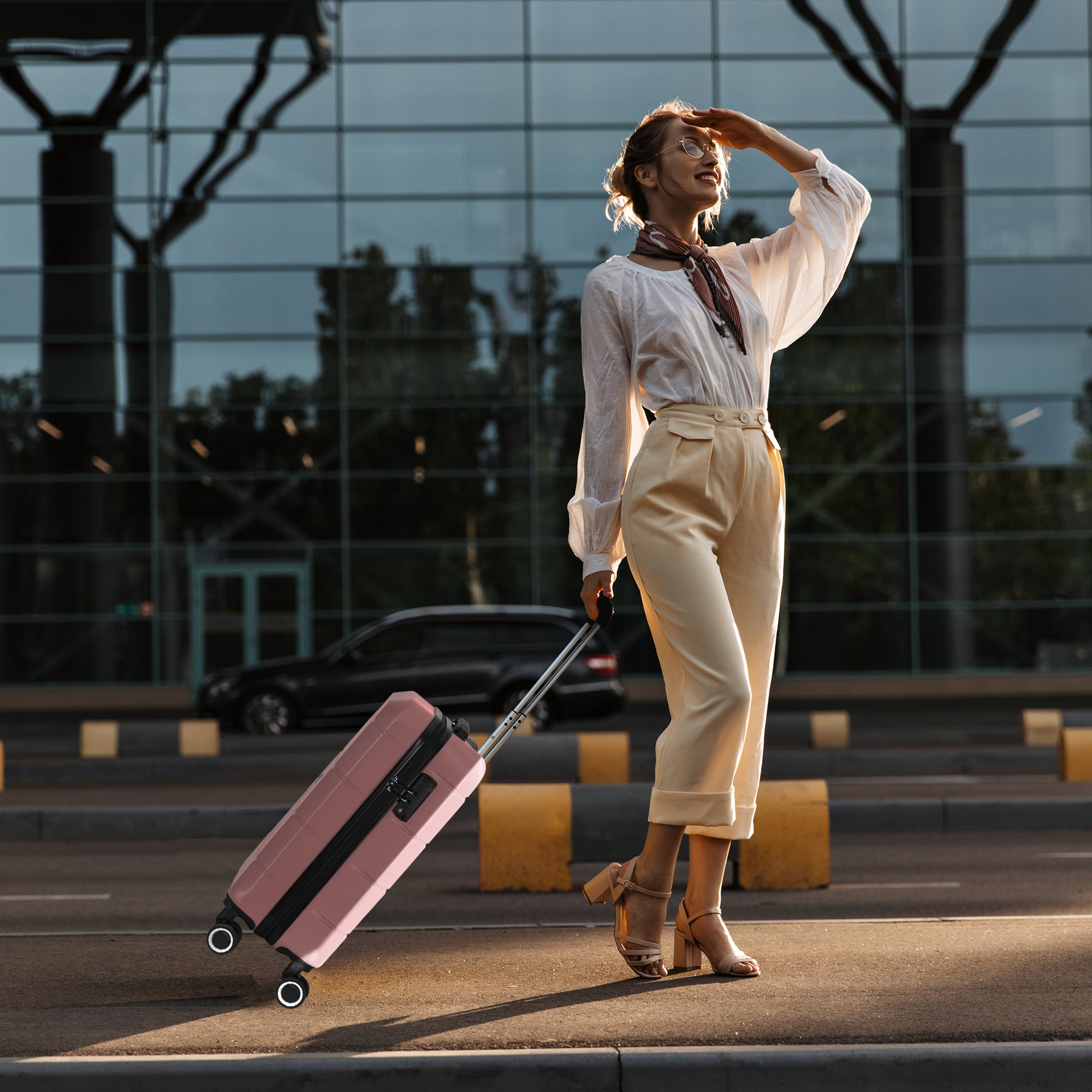 Jetset 20" Cabin Suitcase - 55 x 35 x 23cm in Rose Gold