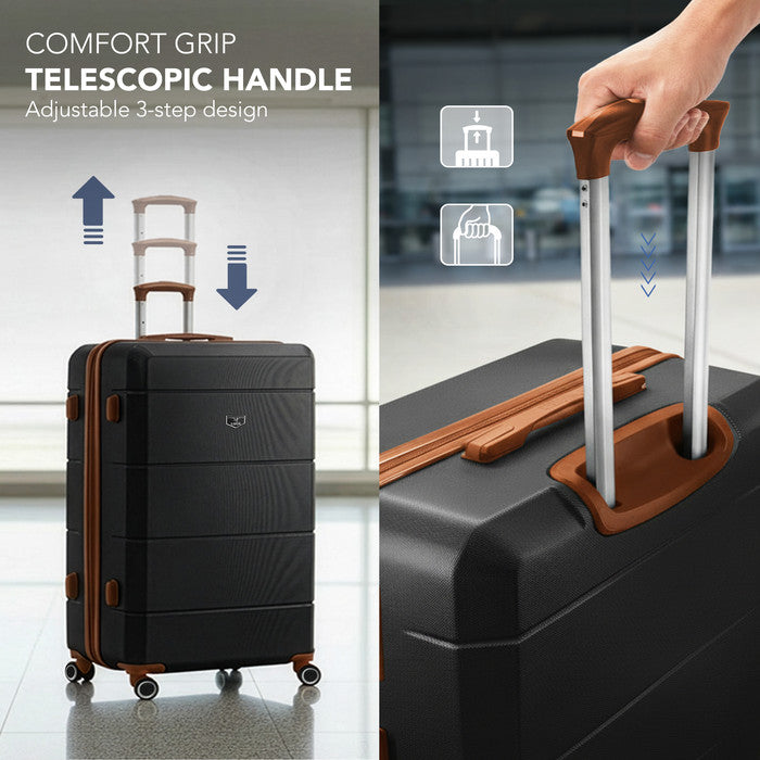 28" Jetset Large Suitcase - Black & Brown