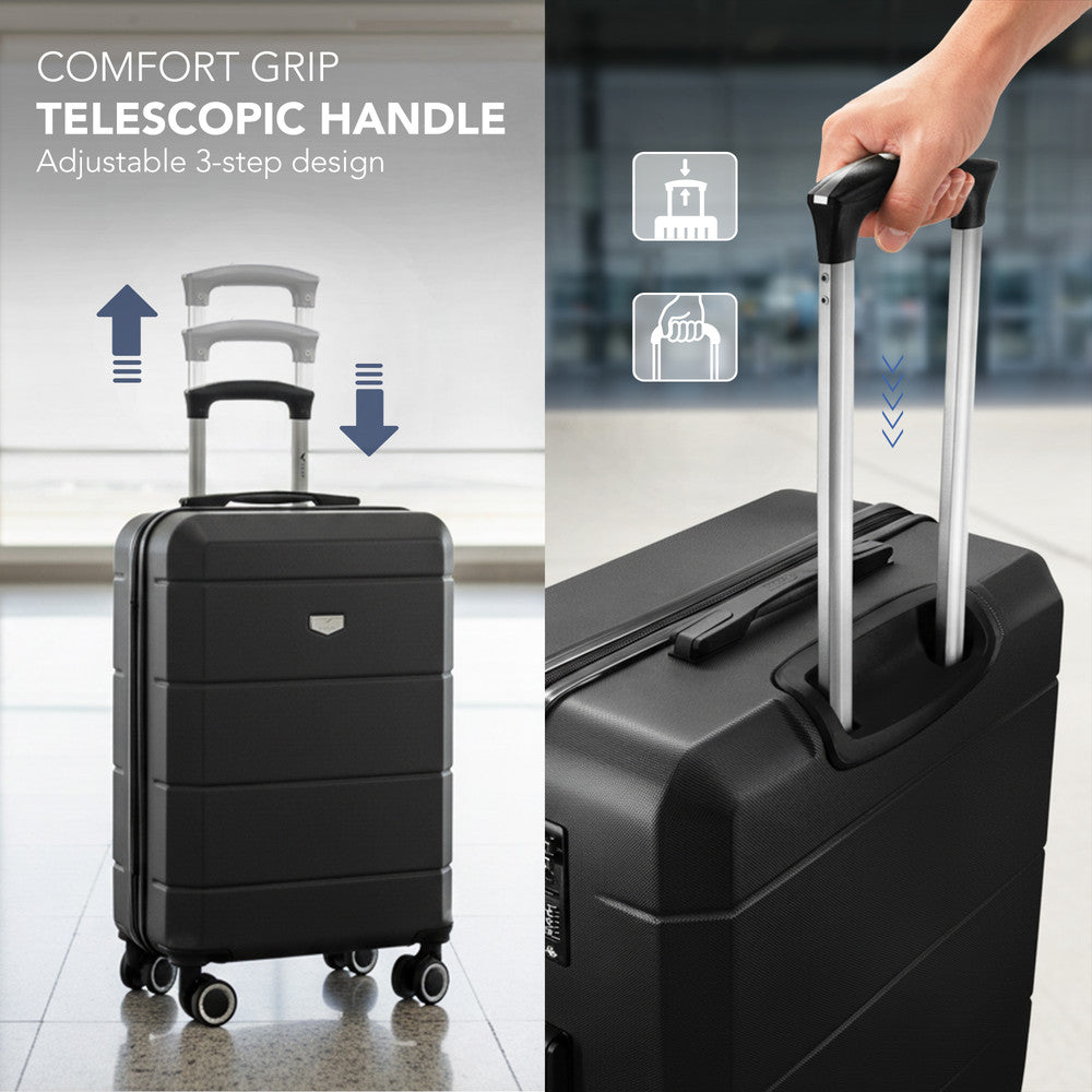 Jetset 20" Cabin Suitcase - 55 x 35 x 23cm in Black