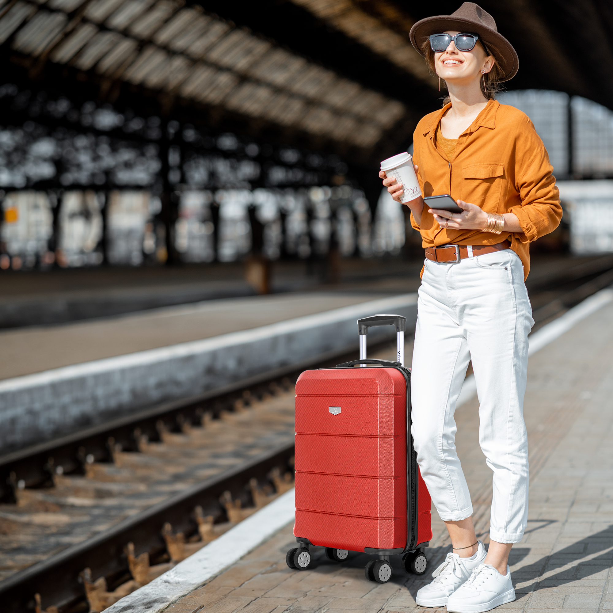 Jetset 20" Cabin Suitcase - 55 x 35 x 23cm in Red