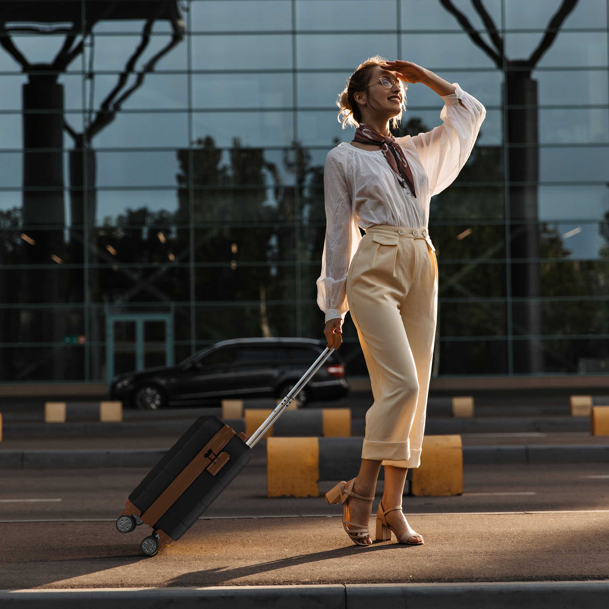 Jetset 15" Underseat Suitcase in Black & Brown