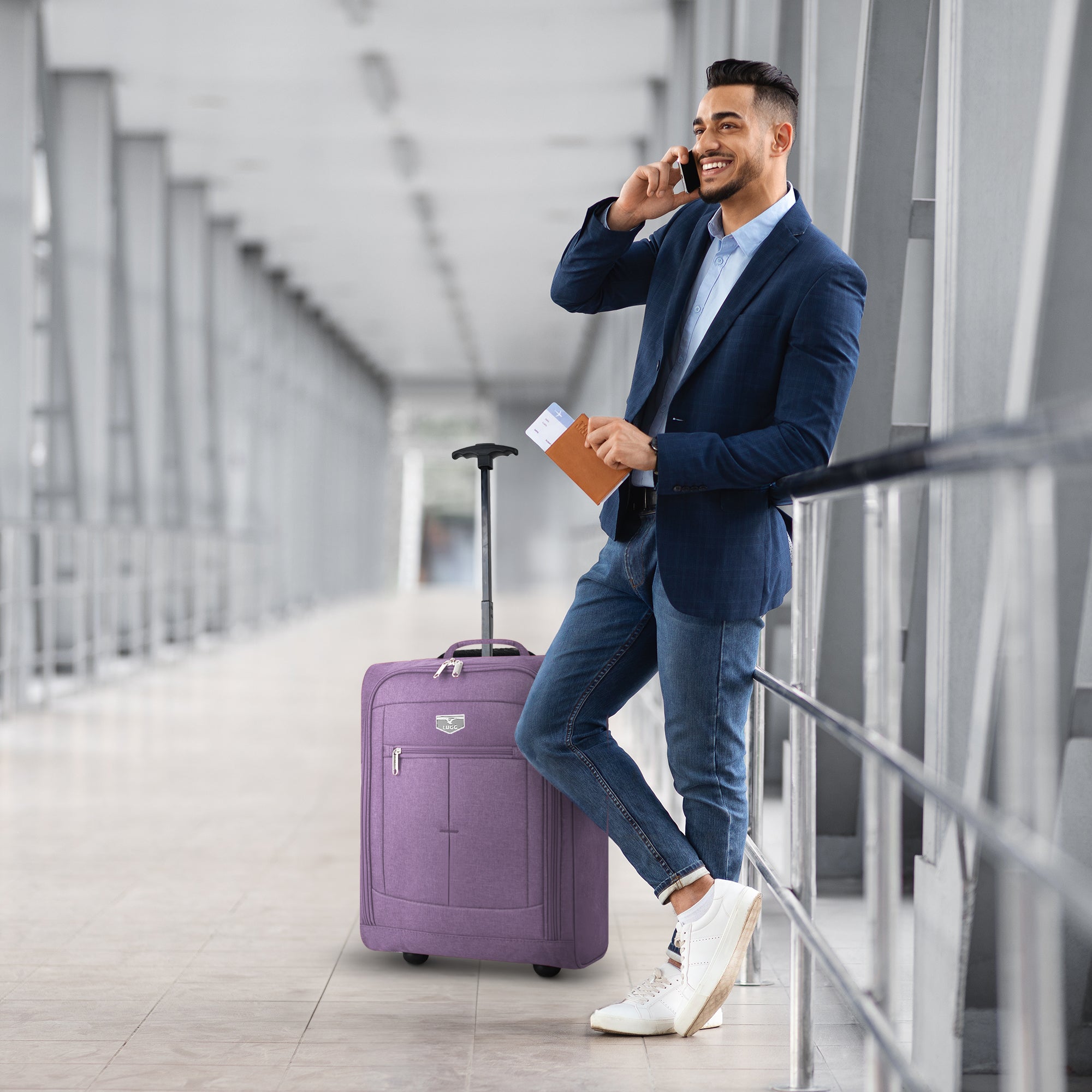 Cabin Approved Lightweight Travel Bag with Wheels - Lilac