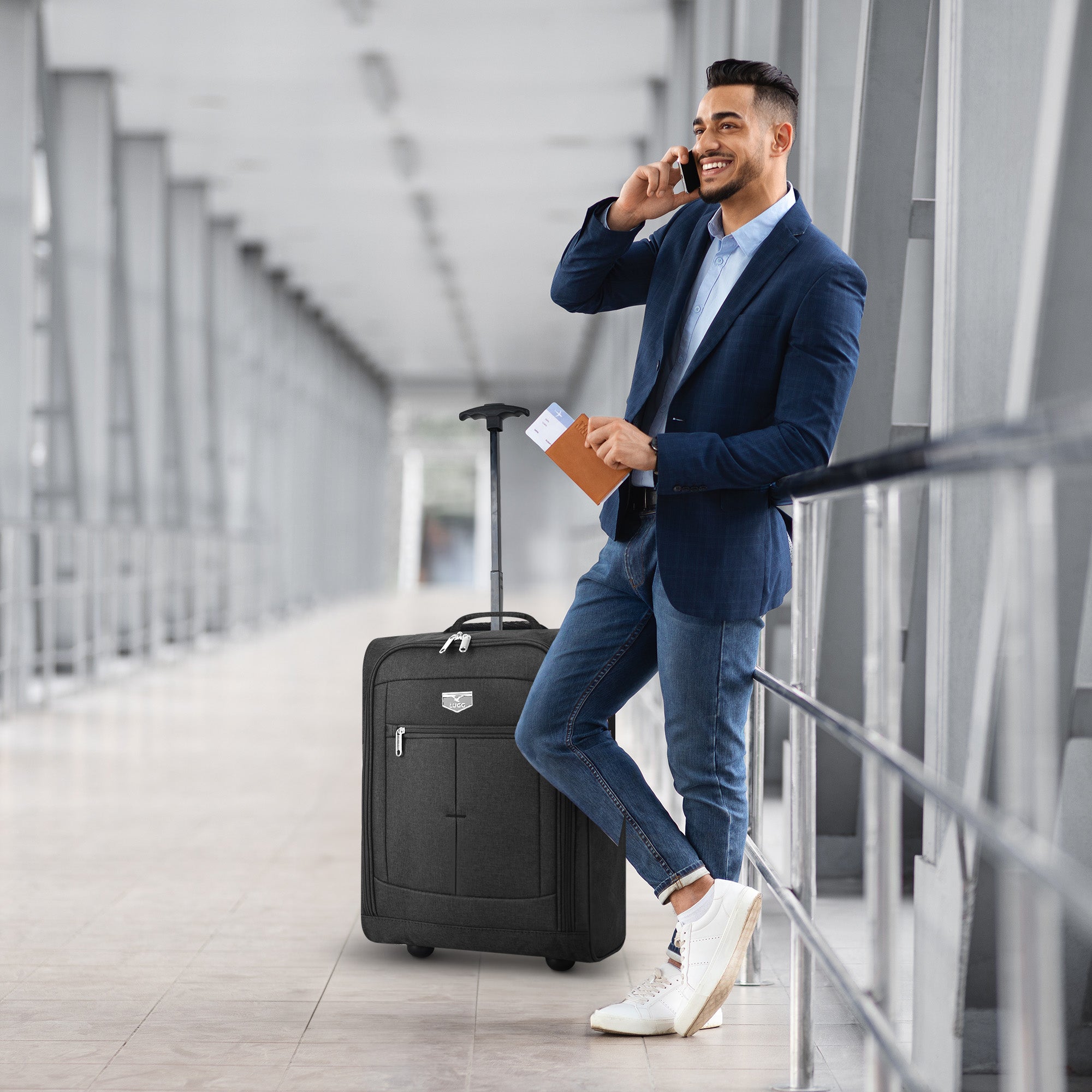 Soft Cabin Bag for Ryanair & EasyJet Priority Overhead Locker - Black