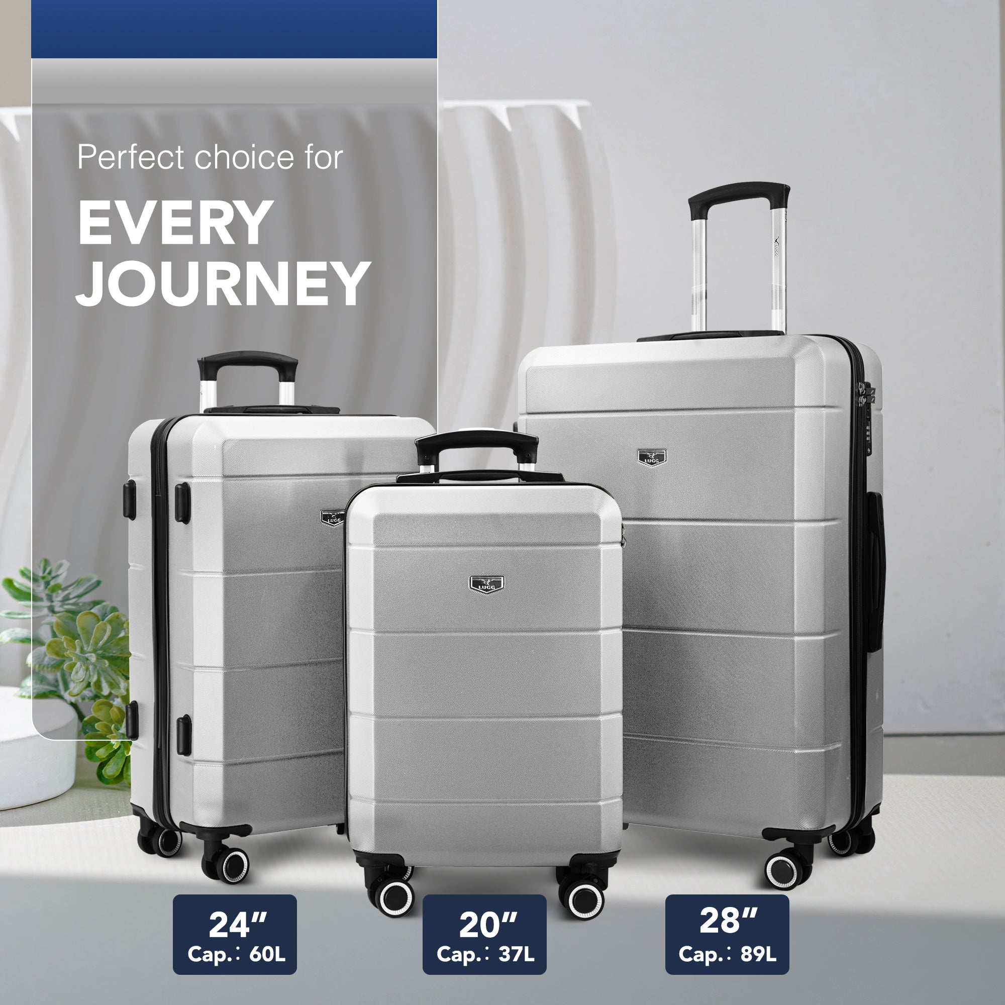 Jetset 3pc Suitcase Set in Silver