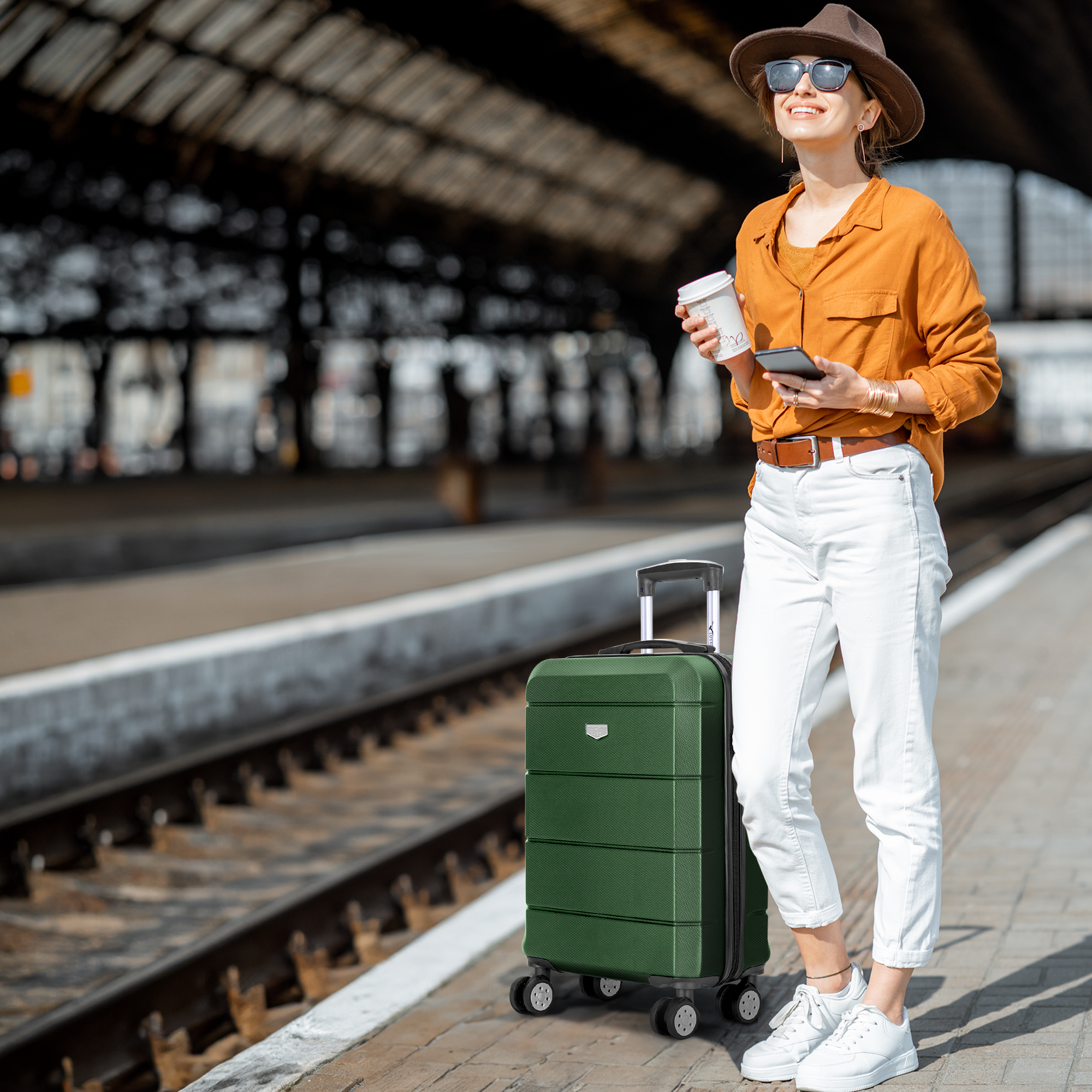 Jetset 20-inch Suitcase in Army Green for Stress-free Travel - UK