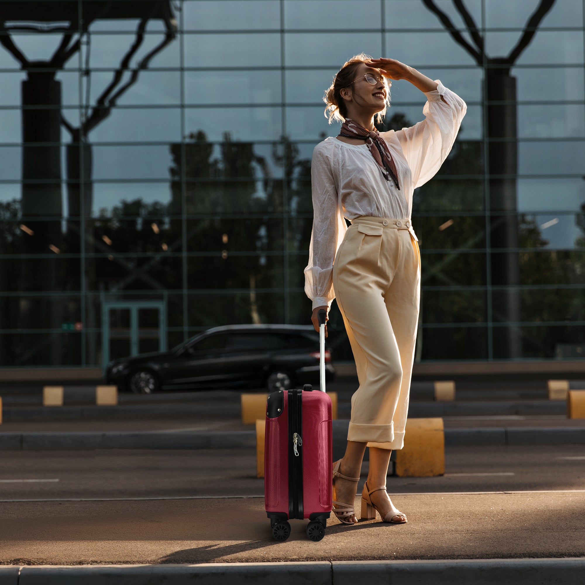 LUGG Skywander 15 Inch Lightweight Underseat Cabin Bag – EasyJet Approved Carry-On Suitcase, Durable ABS Hard Shell (45x34x20cm) - Burgundy