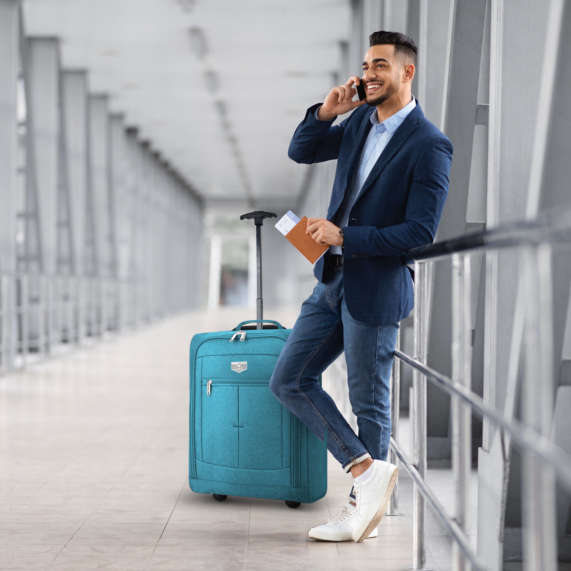 Soft Cabin Bag for Ryanair & EasyJet Priority Overhead Locker - Teal