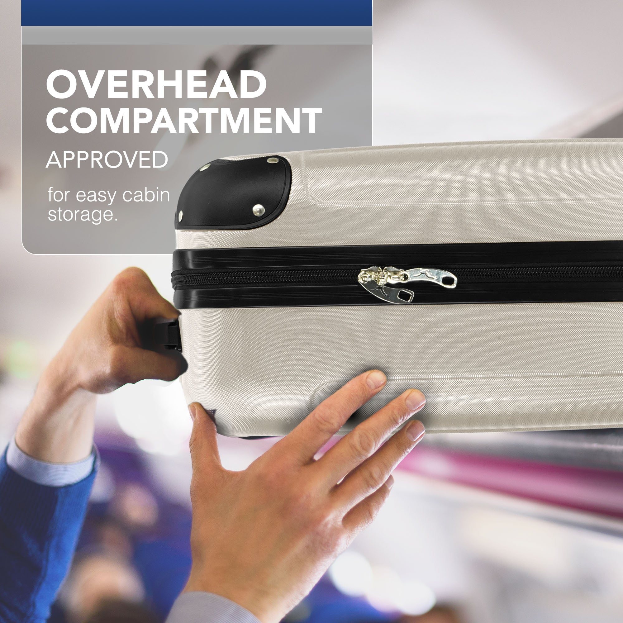 LUGG Skywander 15 Inch Lightweight Underseat Cabin Bag – EasyJet Approved Carry-On Suitcase, Durable ABS Hard Shell (45x34x20cm) - Beige