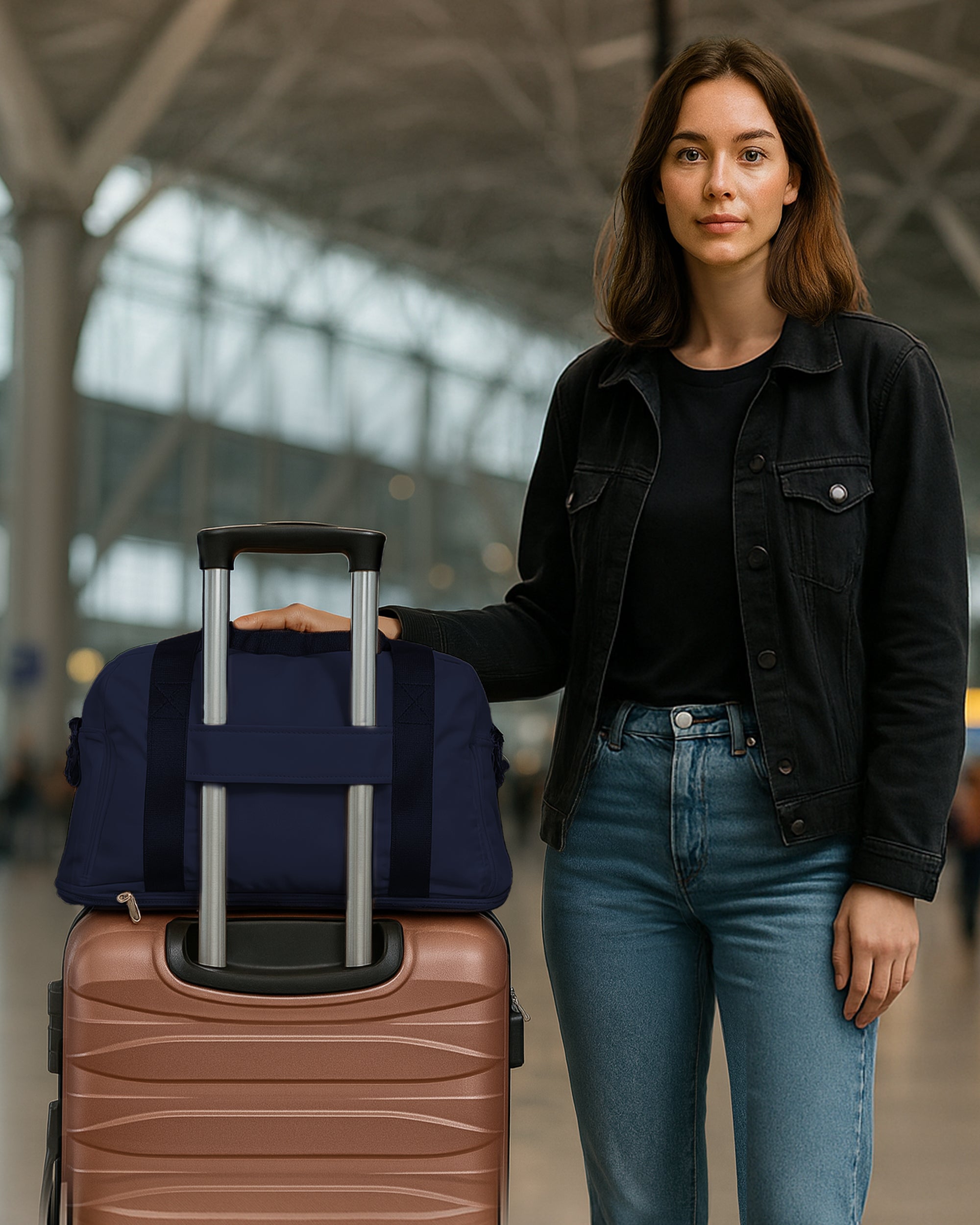 LUGG Duffle & Toiletry Bag Set – Waterproof Travel Bags for Men & Women - Midnight Blue