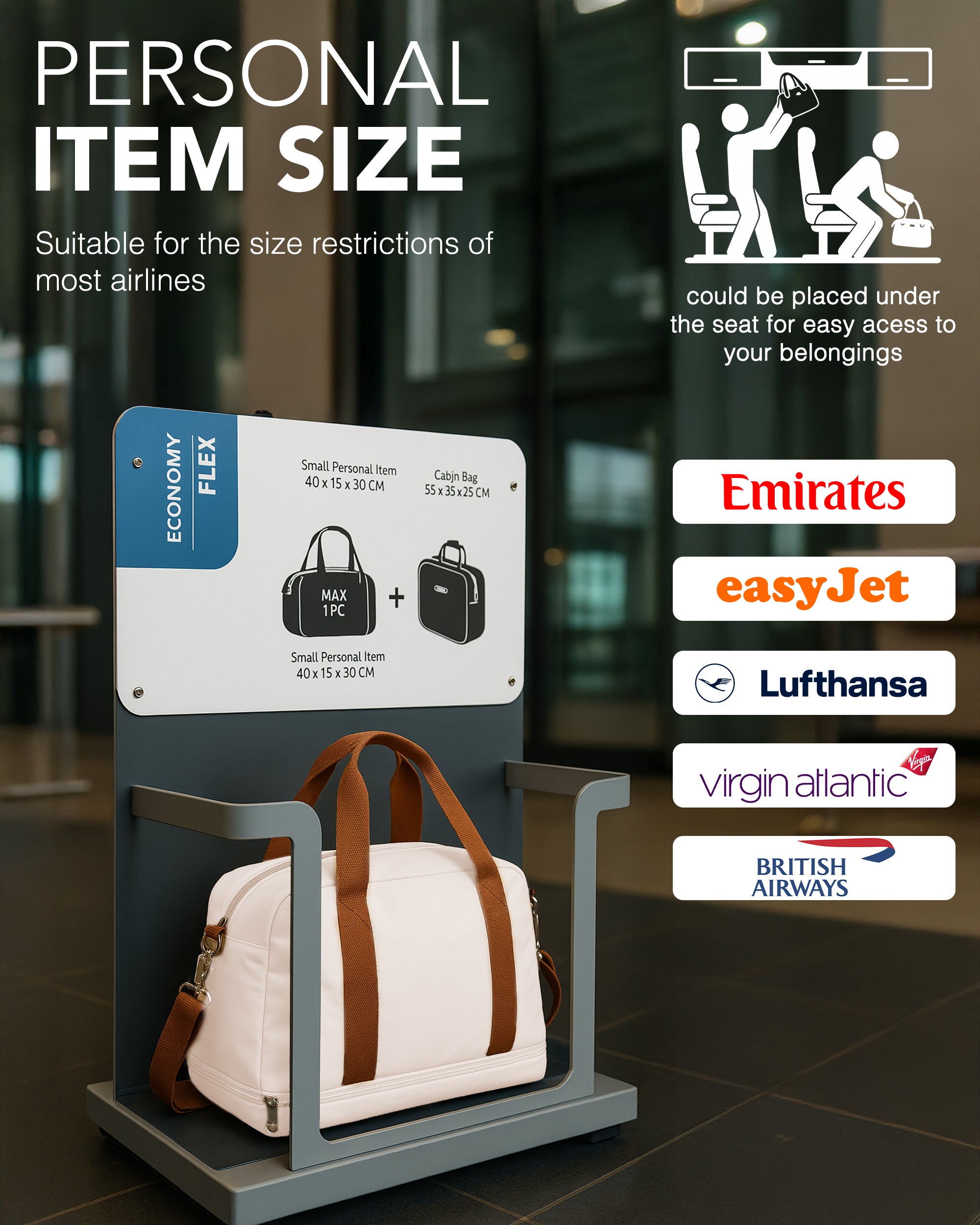 LUGG Duffle & Toiletry Bag Set – Waterproof Travel Bags for Men & Women - Cream