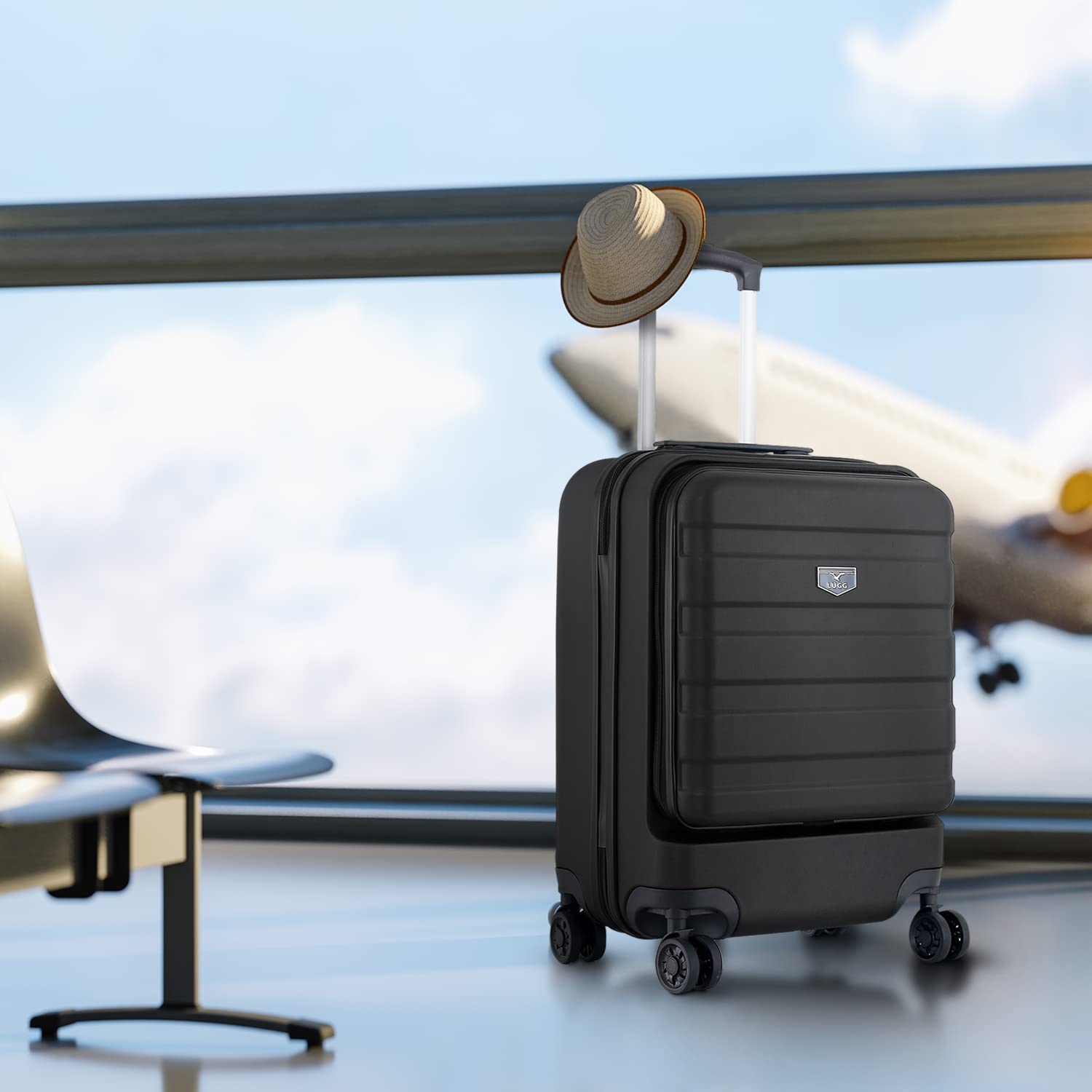 ABS Hard Shell Suitcase with Front Pocket
