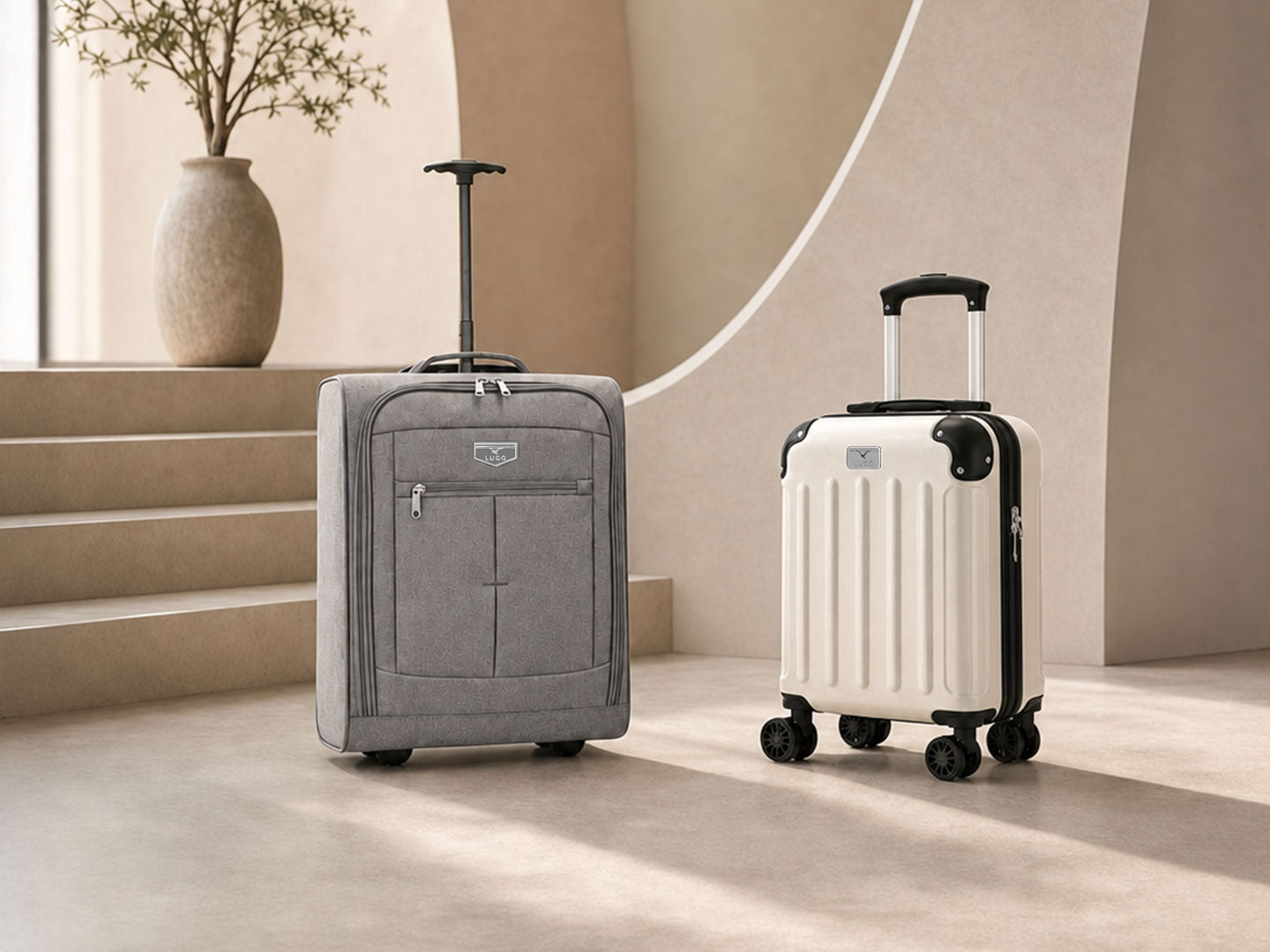 Hard shell vs soft shell suitcase comparison - ABS polycarbonate vs nylon for UK travel