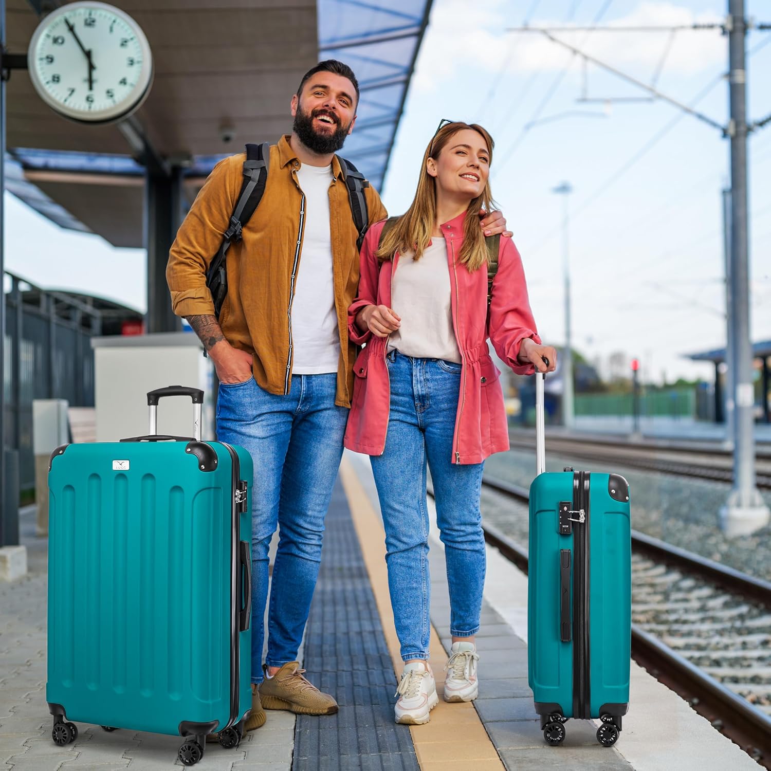 Skywander 2pc 20in & 24in Suitcase - Teal