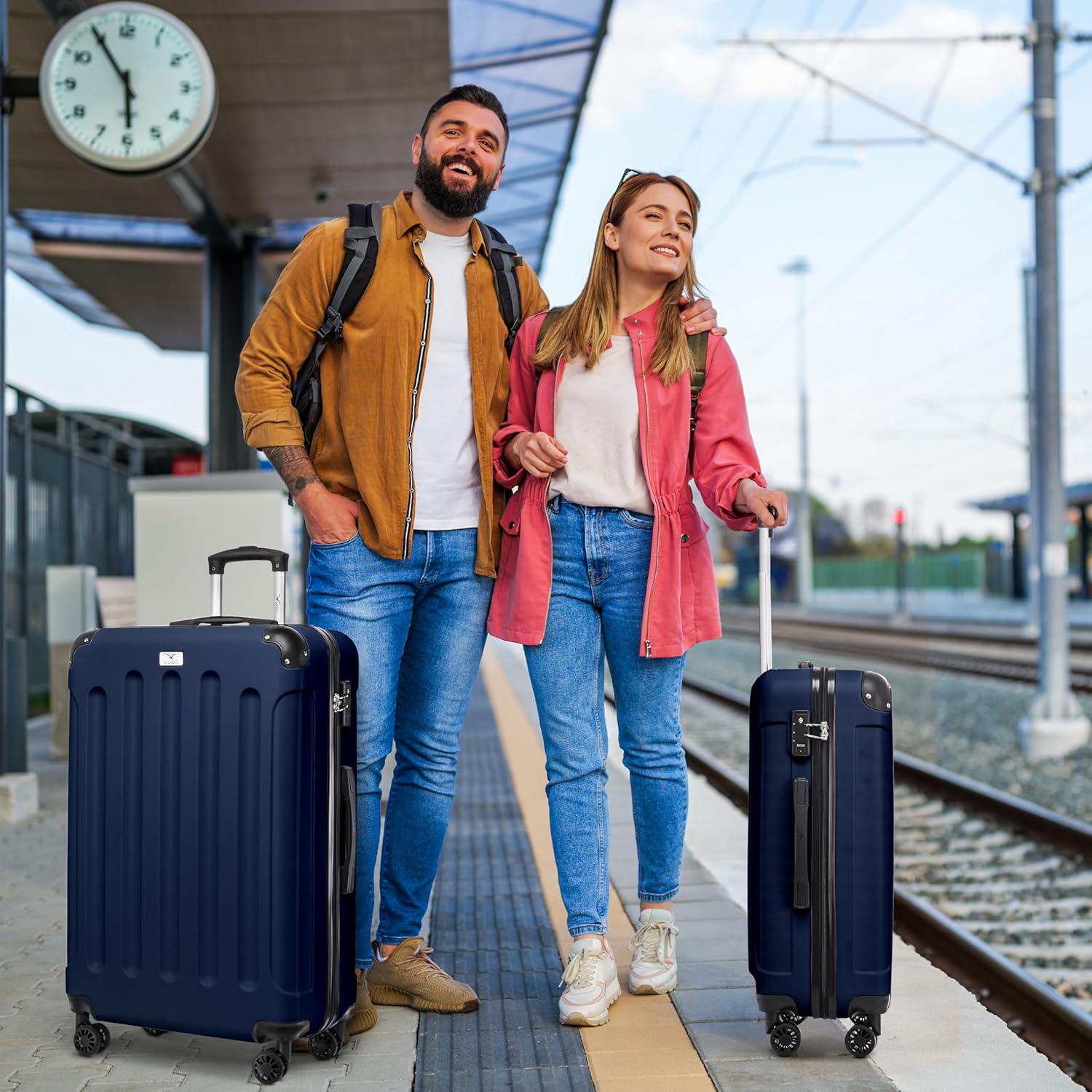 Skywander 2pc 20in & 24in Suitcase -  Midnight Blue