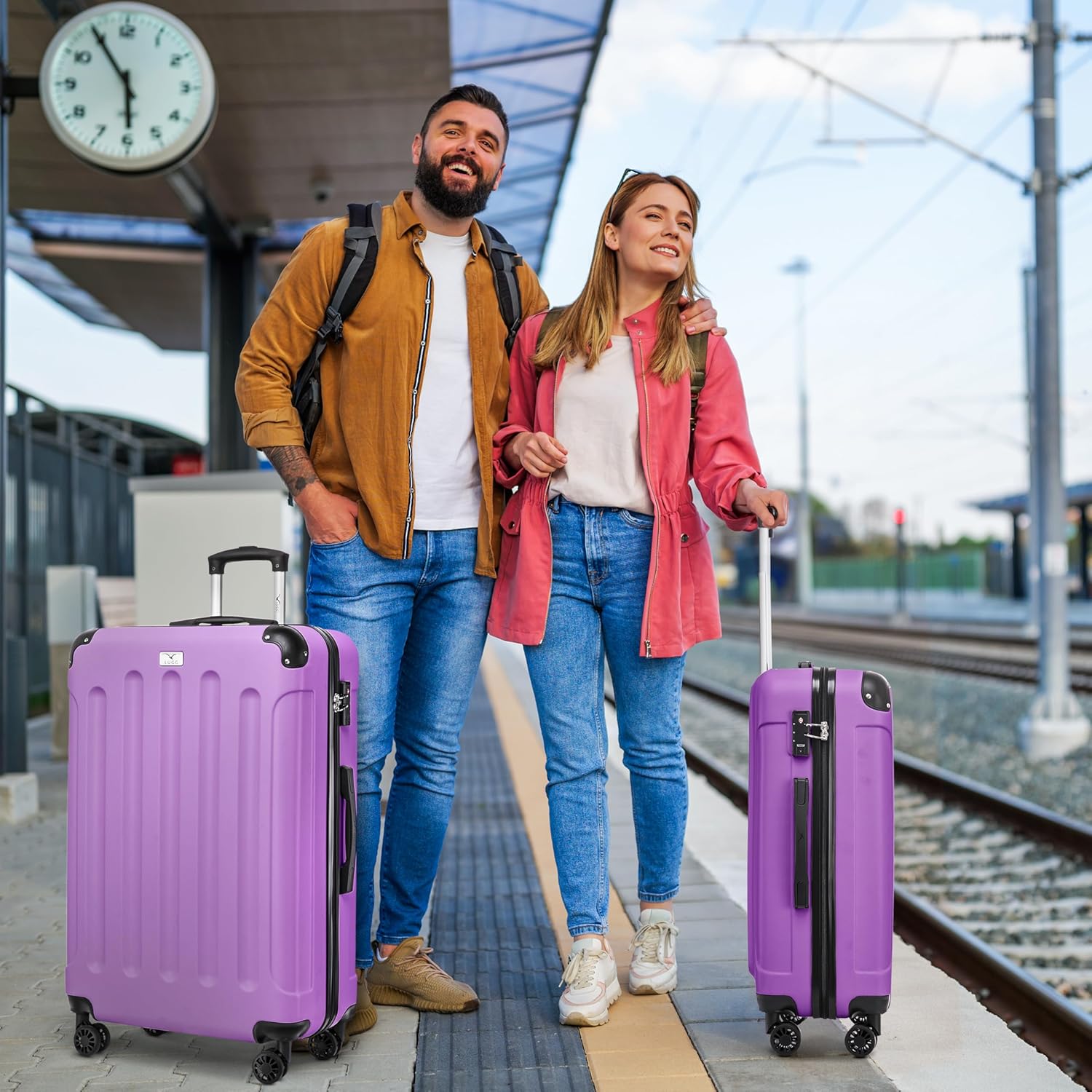 Skywander 2pc 20in & 24in Suitcase - Lavender