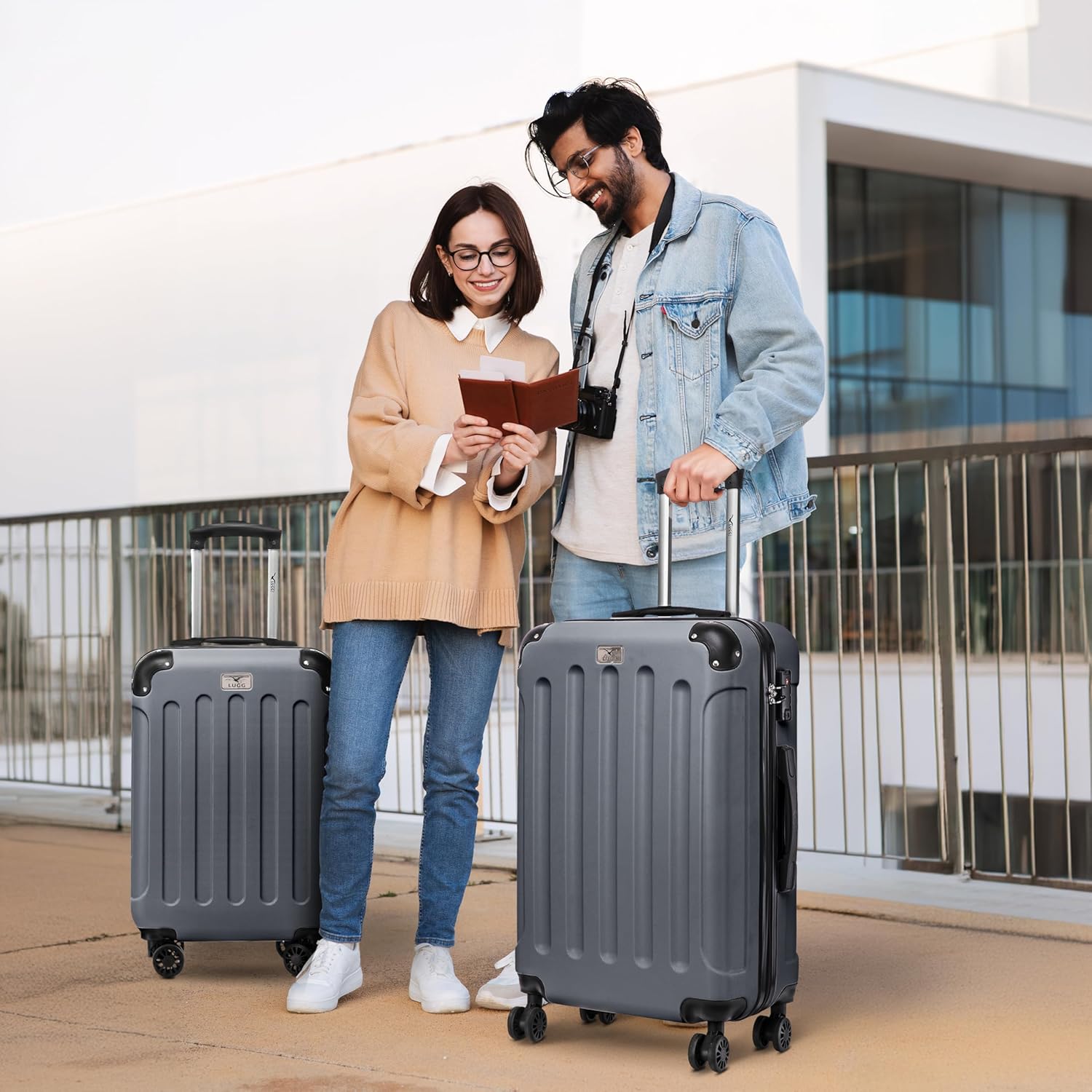 Skywander 2pc 20in & 24in Suitcase -  Silver