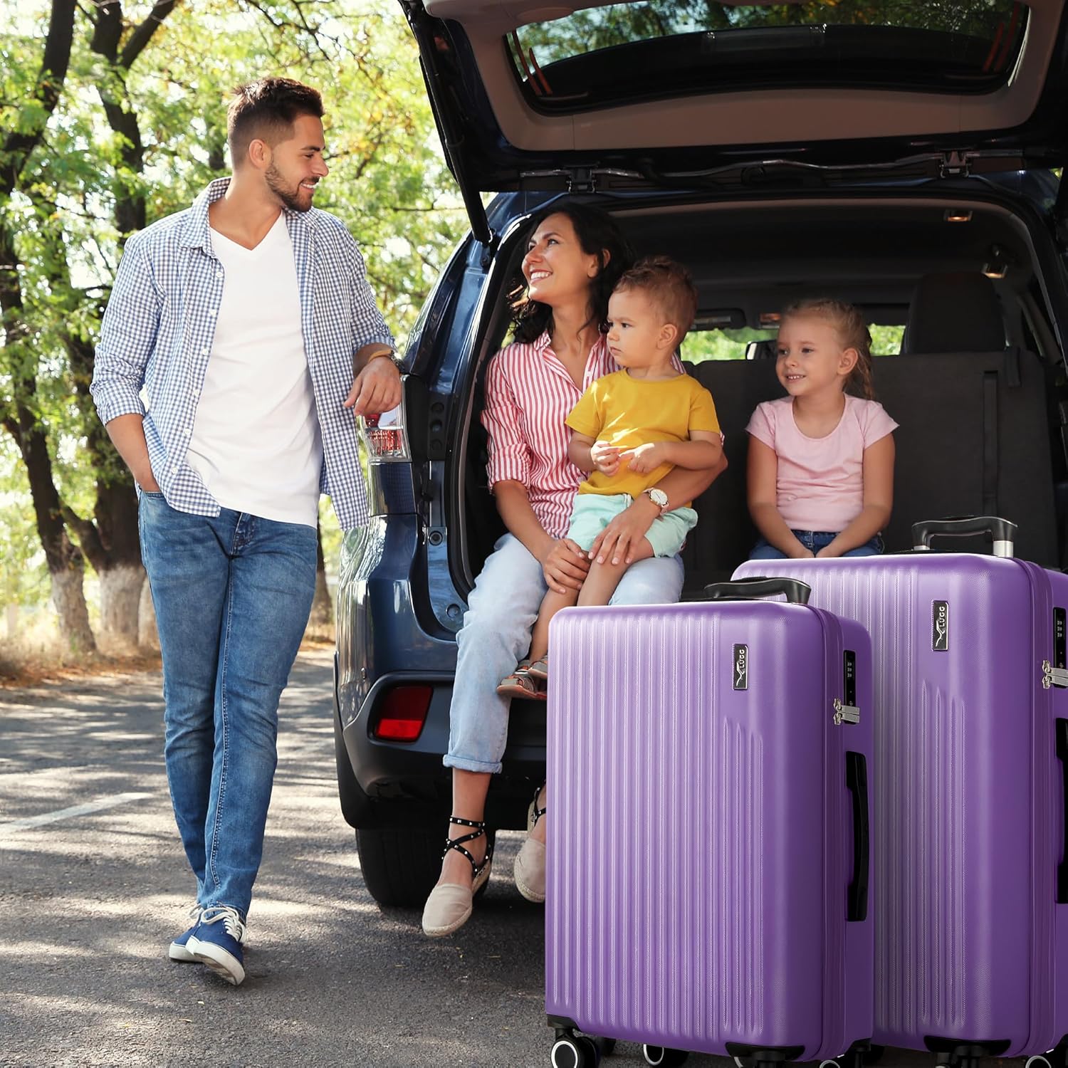 Vacay 3pc Suitcase Set in Lavender