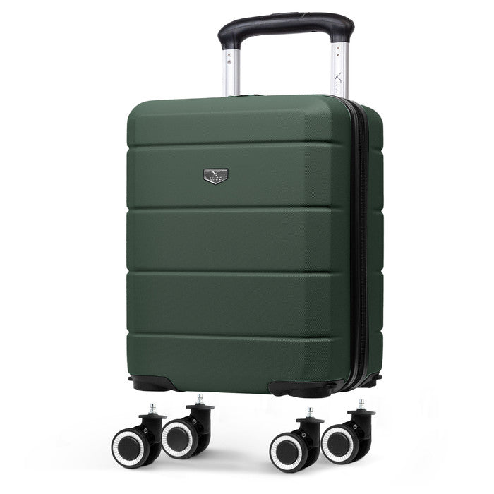 Army Green Jetset 40x30x20cm underseat cabin bag, hard shell case with detachable spinner wheels