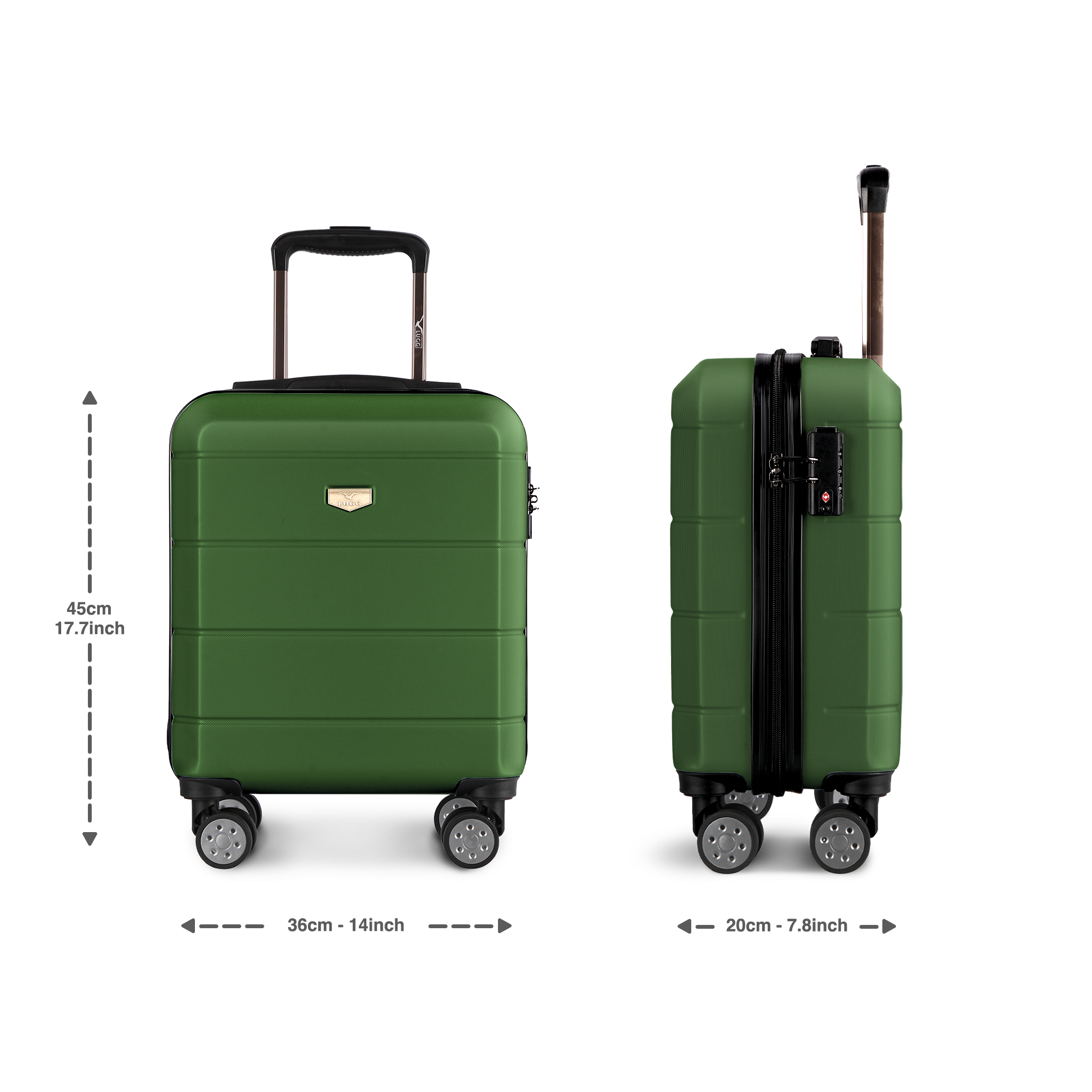 Jetset 15" Underseat Suitcase in Army Green