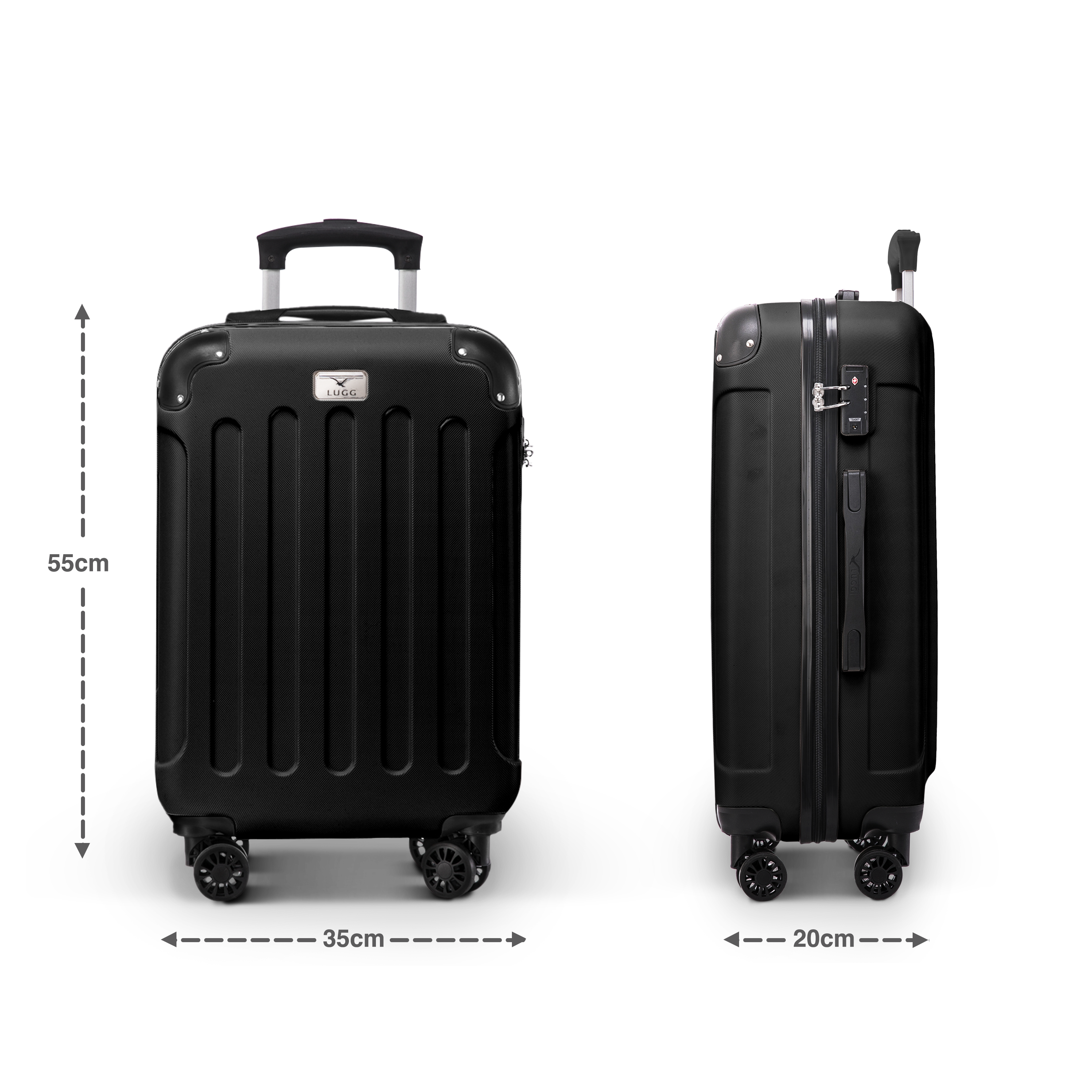 LUGG Skywander 20-Inch Black Suitcase: Essential Travel Companion - UK