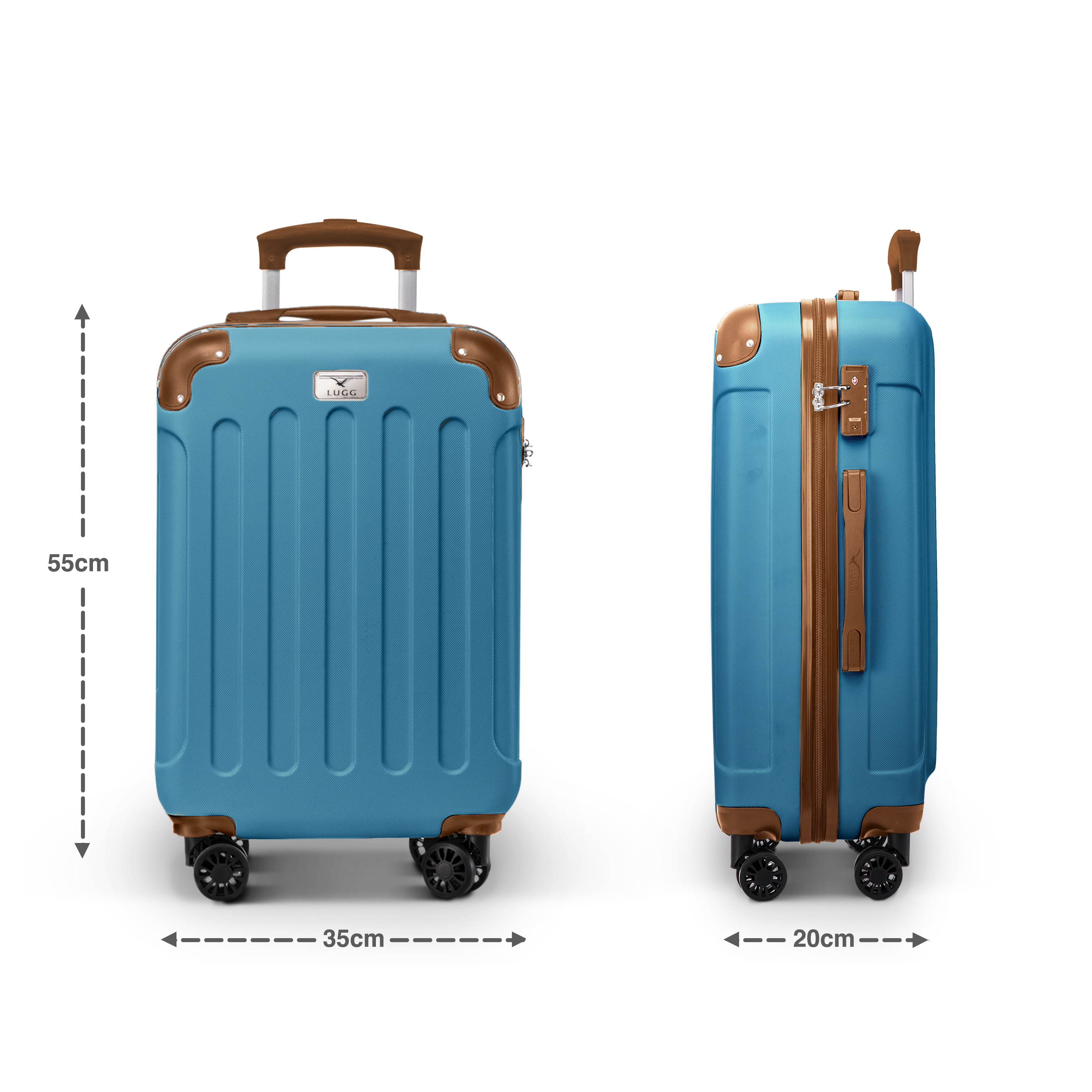 Hit the Road in Style: LUGG Skywander 20-Inch Suitcase in Blue & Brown