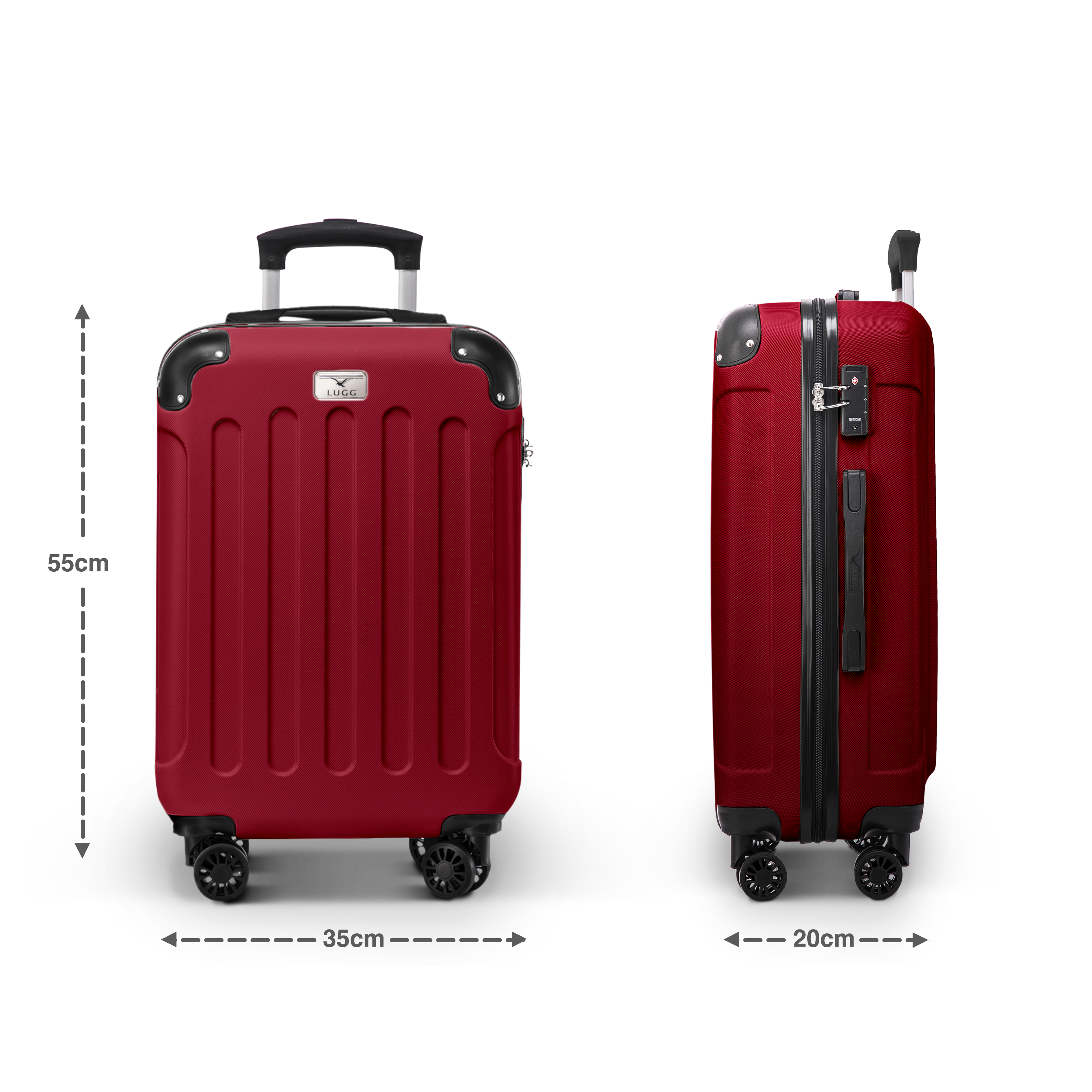 Stand Out in Style with the LUGG Skywander 20-Inch Burgundy Suitcase