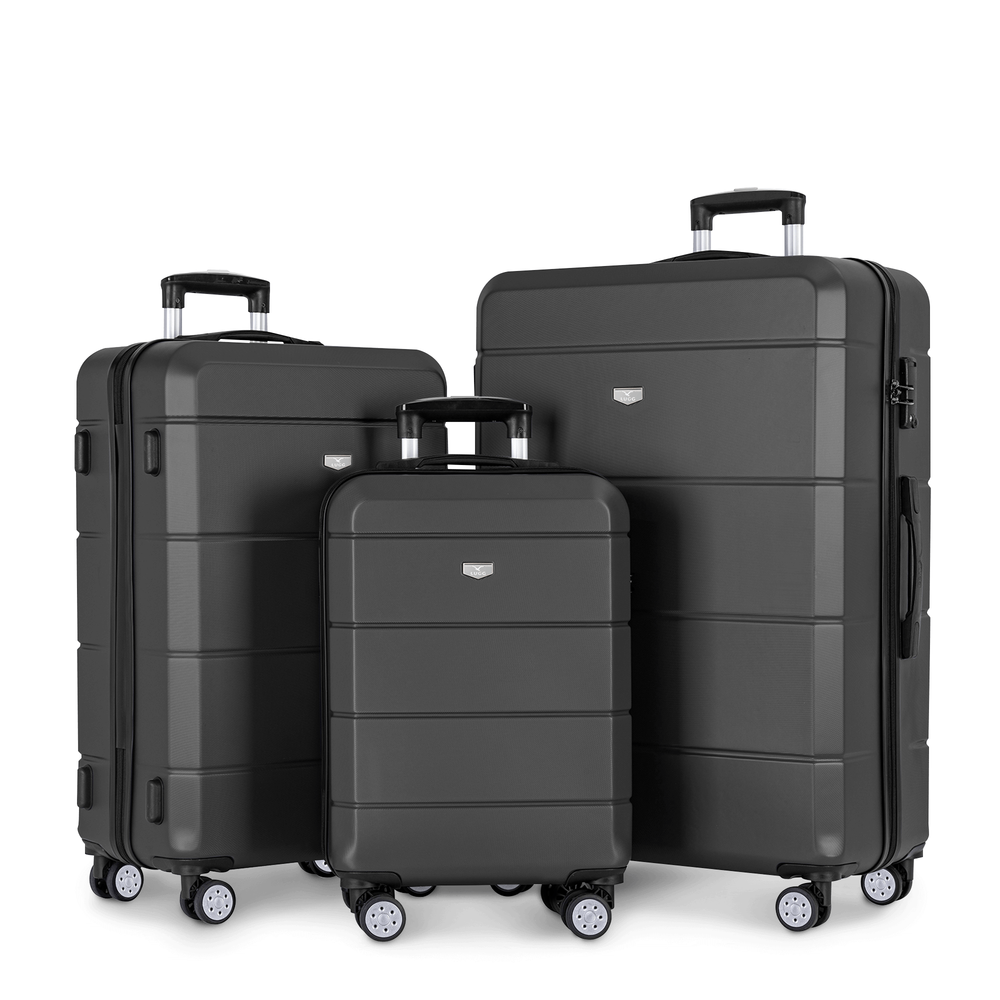 Jetset 3pc Suitcase Set in Gunmetal Grey