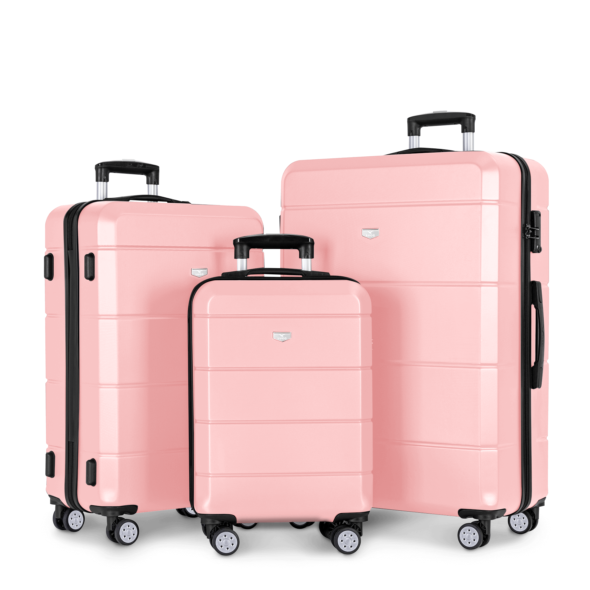 Jetset 3pc Suitcase Set in Rose Gold