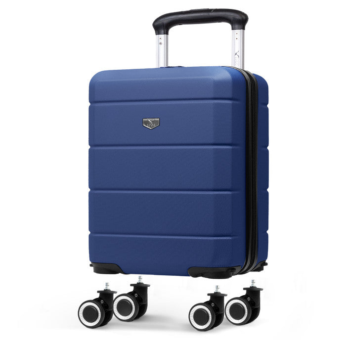 Midnight Blue Jetset 40x30x20cm underseat cabin bag, hard shell case with detachable spinner wheels