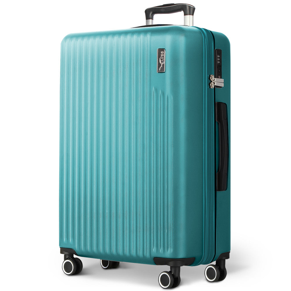 LUGG 32inch Vacay Suitcase ABS Luggage with TSA Indent Lock, Aluminium Trolley Handle, 360° Spinner Wheels, Water-Resistant & Durable Material - Airline Compatible (86 x 31 x 58cm) - Ocean