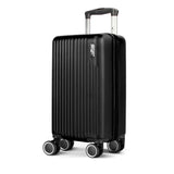 Vacay Black 40cm hard shell underseat cabin bag, front view with spinner wheels