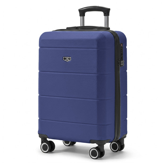 Midnight Blue 20" hard shell cabin suitcase, spinner wheels & TSA lock, LUGG Jetset cabin bag