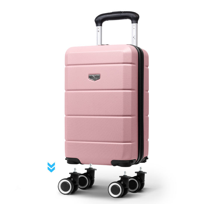 Rose Gold Jetset 40x30x20cm underseat cabin bag, hard shell case with detachable spinner wheels