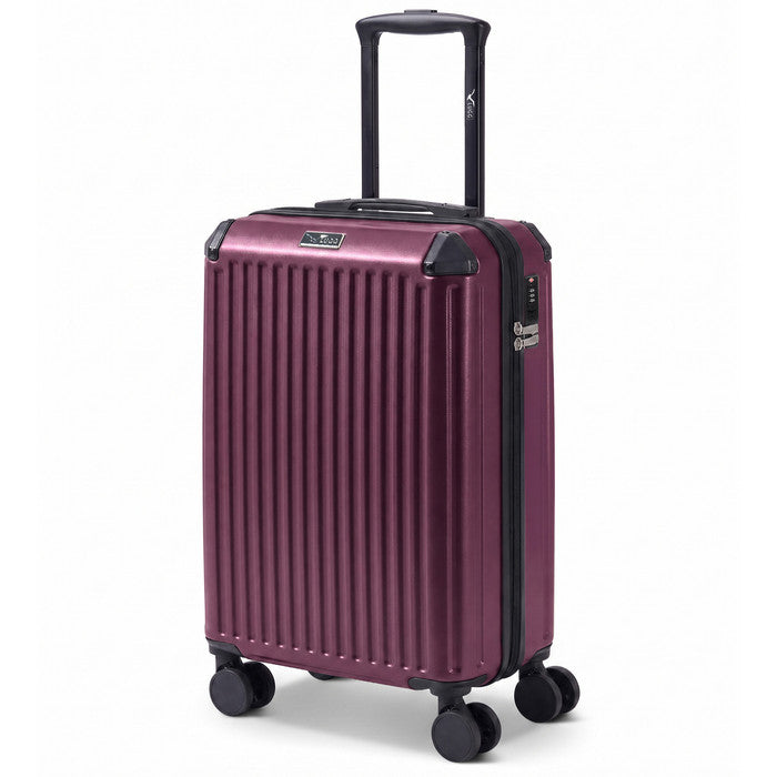 Oxblood Sky Rover 20-inch hard shell cabin suitcase with TSA lock and spinner wheels