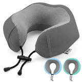 Memory Foam Travel Neck Pillow - Grey