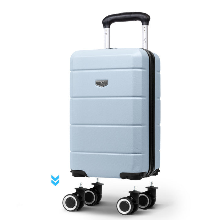 Slate Blue Jetset 40x30x20cm underseat cabin bag, hard shell case with detachable spinner wheels