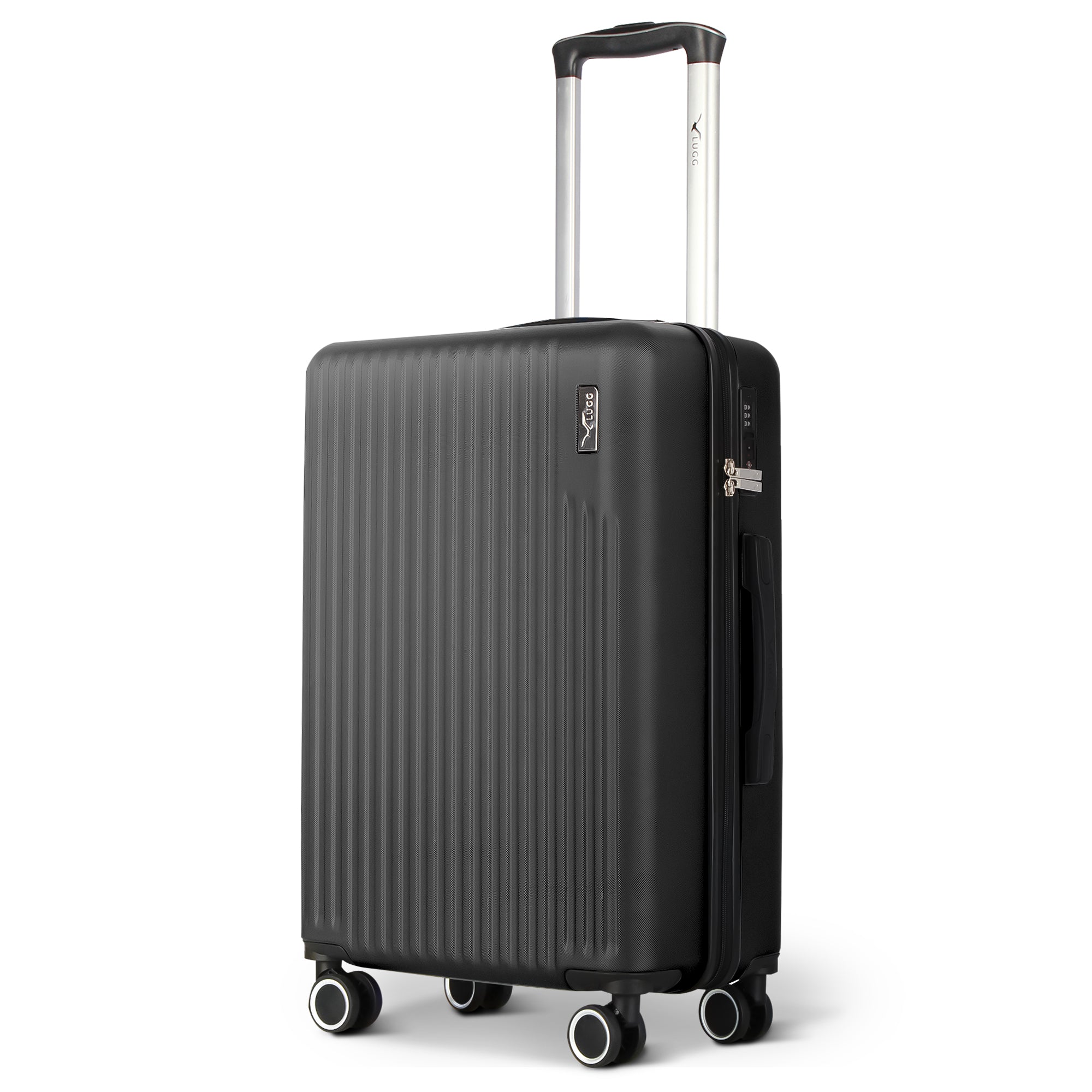 Vacay 20” Suitcase ABS Luggage with TSA Indent Lock, Aluminium Trolley Handle, 360° Spinner Wheels - Airline Compatible (55 x 35 x 23cm) - Shadow