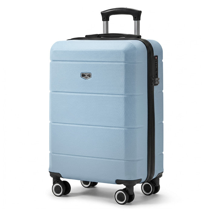Slate Blue 20" hard shell cabin suitcase, spinner wheels & TSA lock, LUGG Jetset cabin bag