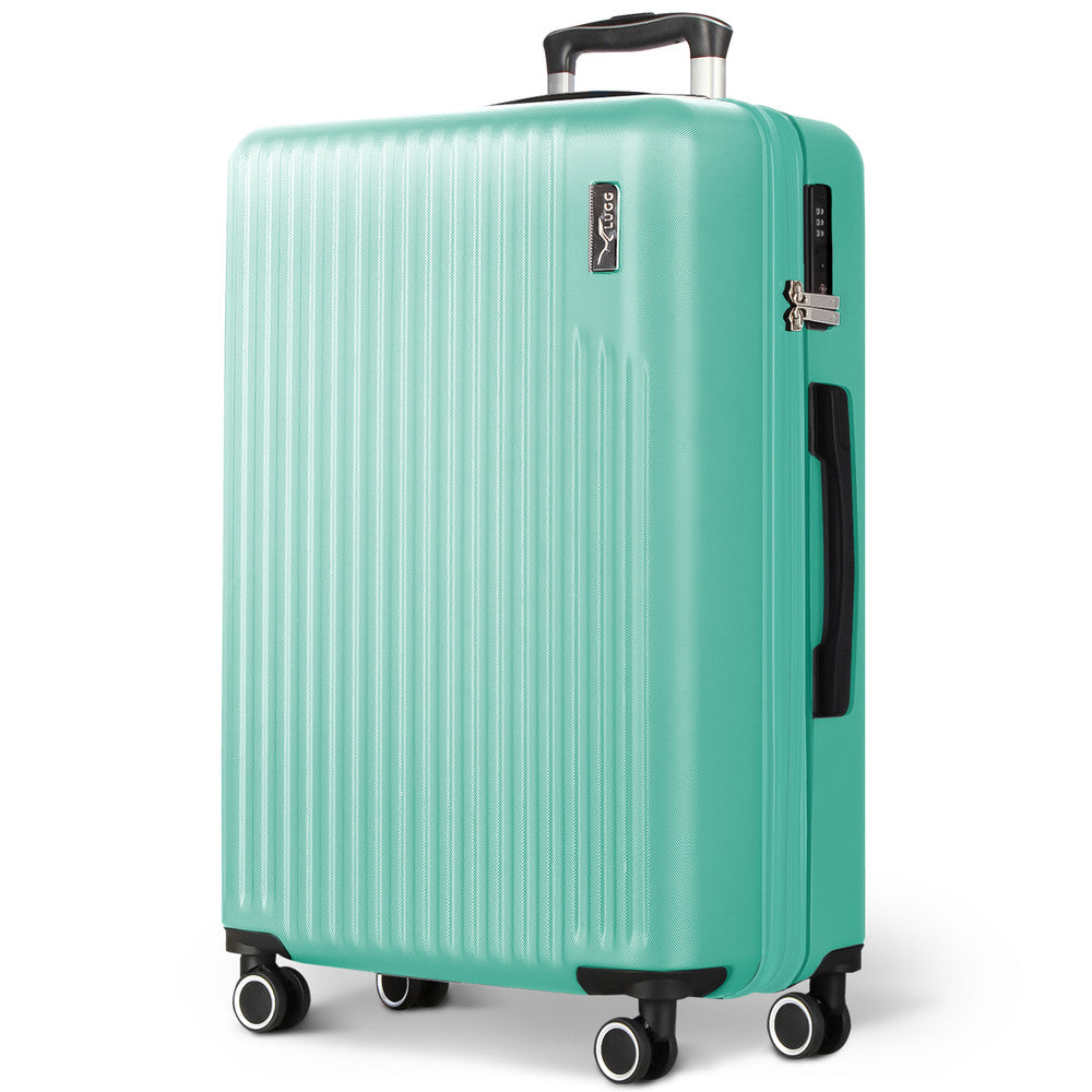 LUGG 32inch Vacay Suitcase ABS Luggage with TSA Indent Lock, Aluminium Trolley Handle, 360° Spinner Wheels, Water-Resistant & Durable Material - Airline Compatible (86 x 31 x 58cm) - Mint