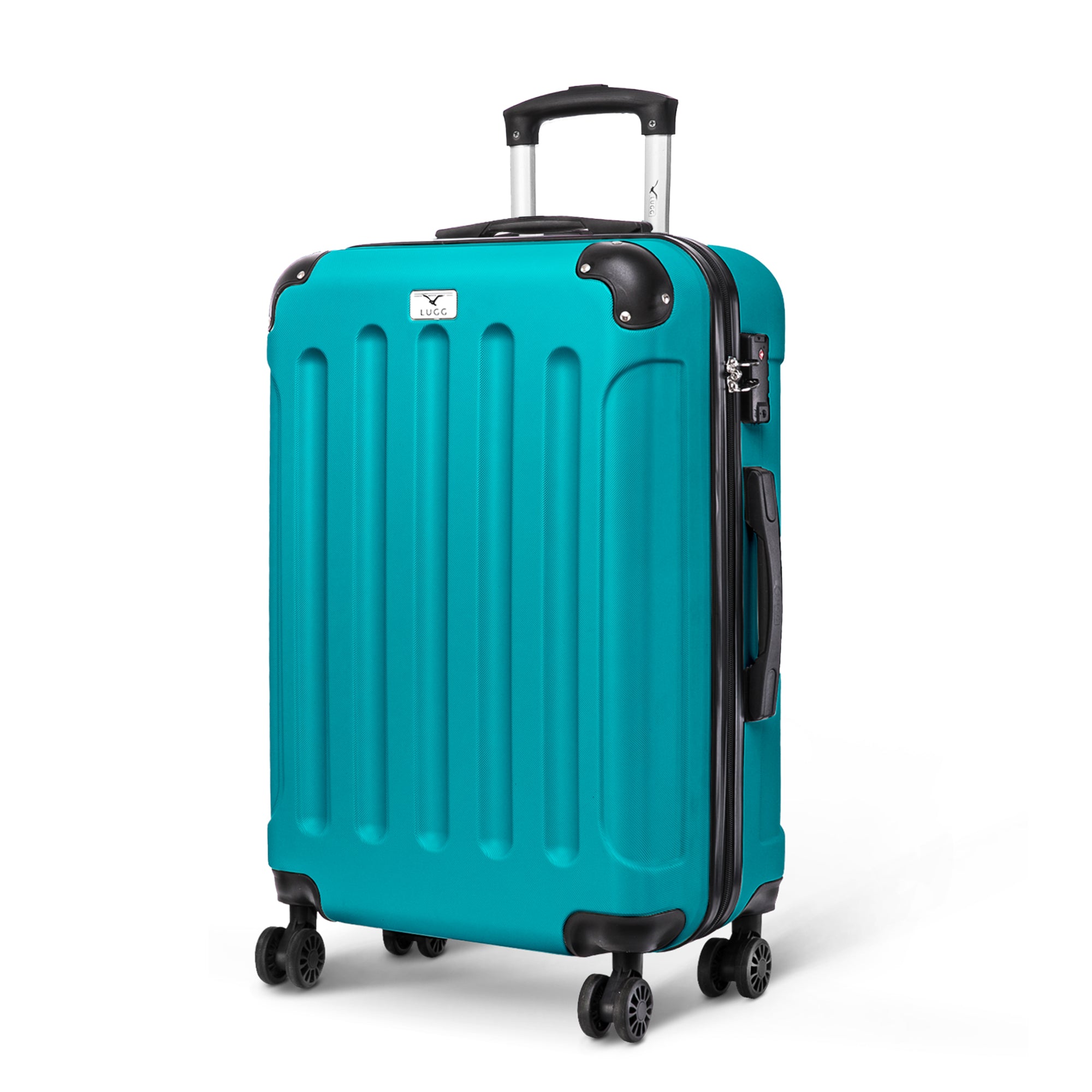 LUGG Skywander 24” Lightweight Underseat Cabin Bag - 67cm x 44cm x 24.5cm – EasyJet Approved Carry-On Suitcase, Durable ABS Hard Shell- Teal