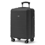 Black 20" hard shell cabin suitcase, spinner wheels & TSA lock, LUGG Jetset cabin bag