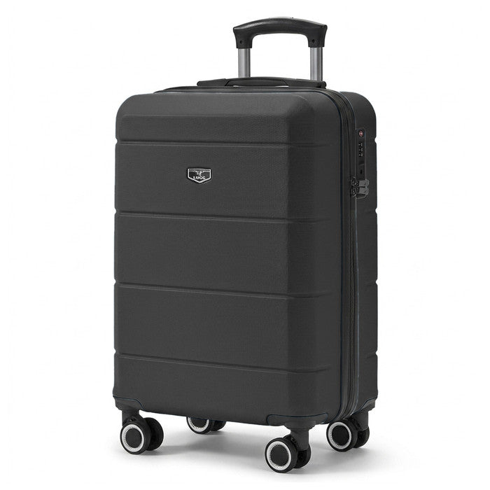 Black 20" hard shell cabin suitcase, spinner wheels & TSA lock, LUGG Jetset cabin bag