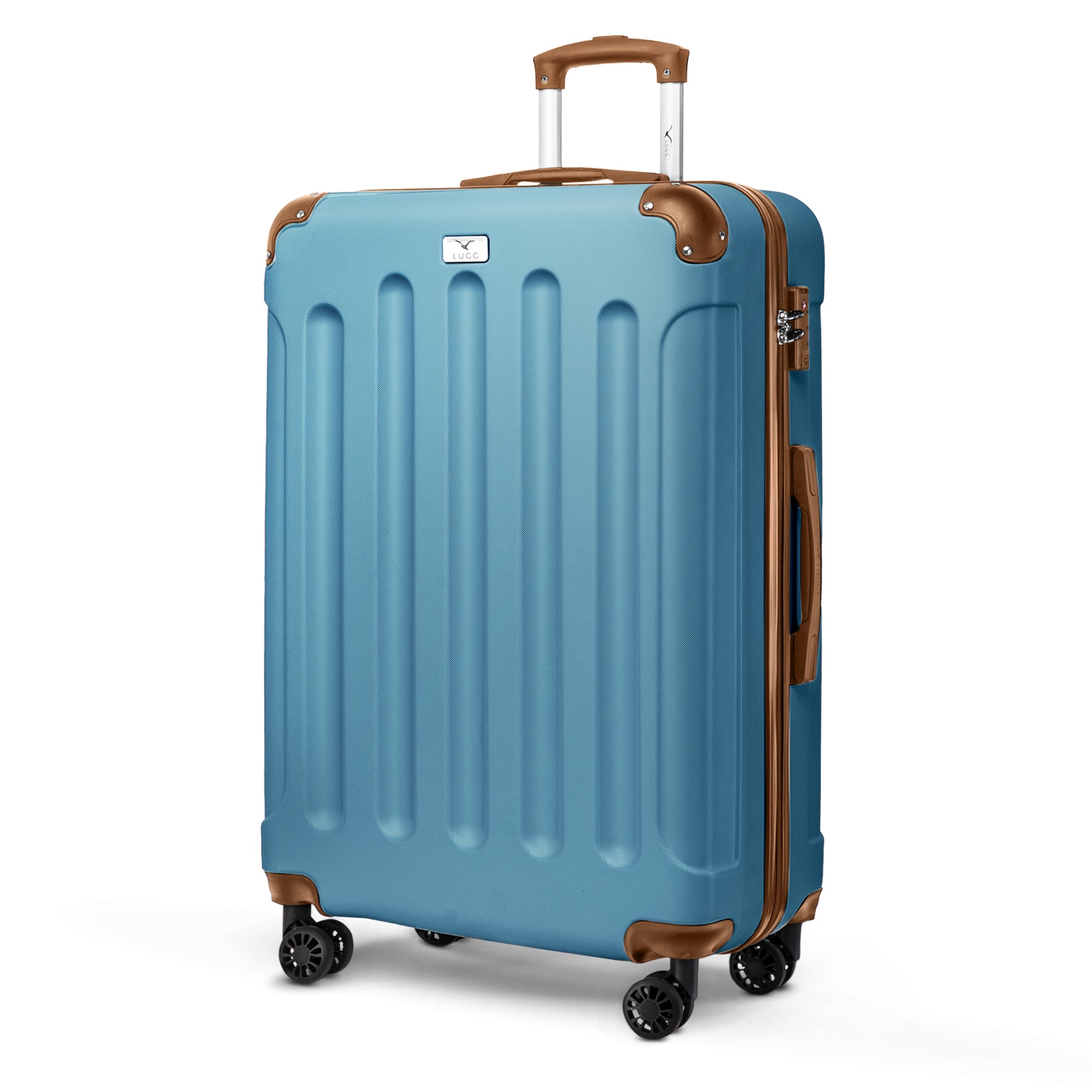 LUGG Skywander 28” Lightweight Luggage - 75cm x 49cm x 29cm - Strong & Lightweight with Secure TSA Lock, Smooth 360° Wheels & Resilient Handle- Blue & Brown