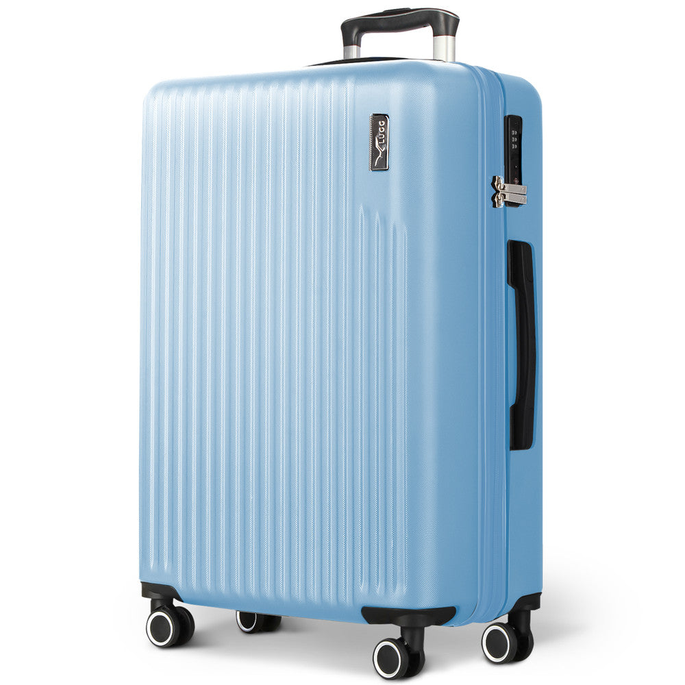 LUGG 32inch Vacay Suitcase ABS Luggage with TSA Indent Lock, Aluminium Trolley Handle, 360° Spinner Wheels, Water-Resistant & Durable Material - Airline Compatible (86 x 31 x 58cm) - Skyblue