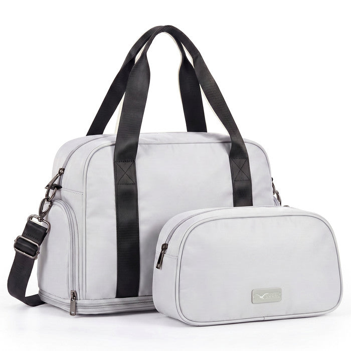 Waterproof Duffle & Toiletry Bag Set - Silver