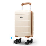 Cream & Brown Jetset 40x30x20cm underseat cabin bag, hard shell case with detachable spinner wheels